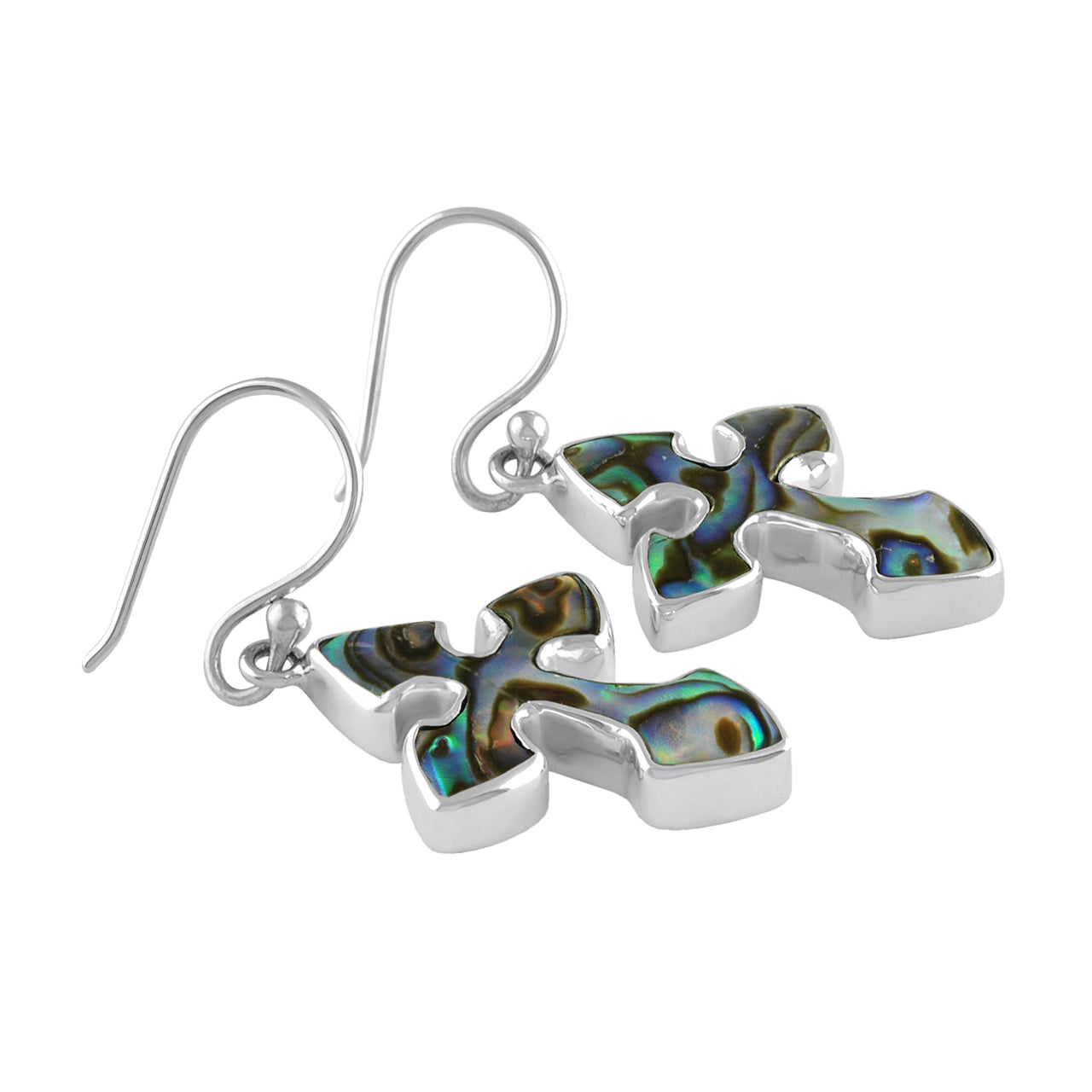 Abalone Shell Cross Style Earrings