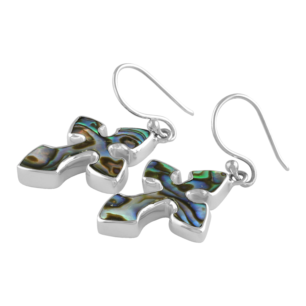 Abalone Shell Cross Style Earrings