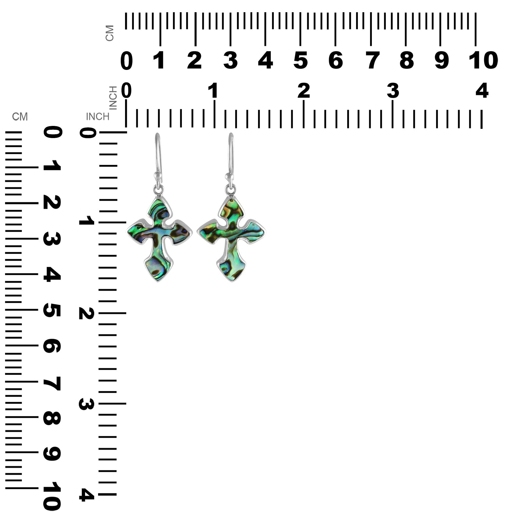 Abalone Shell Cross Style Earrings
