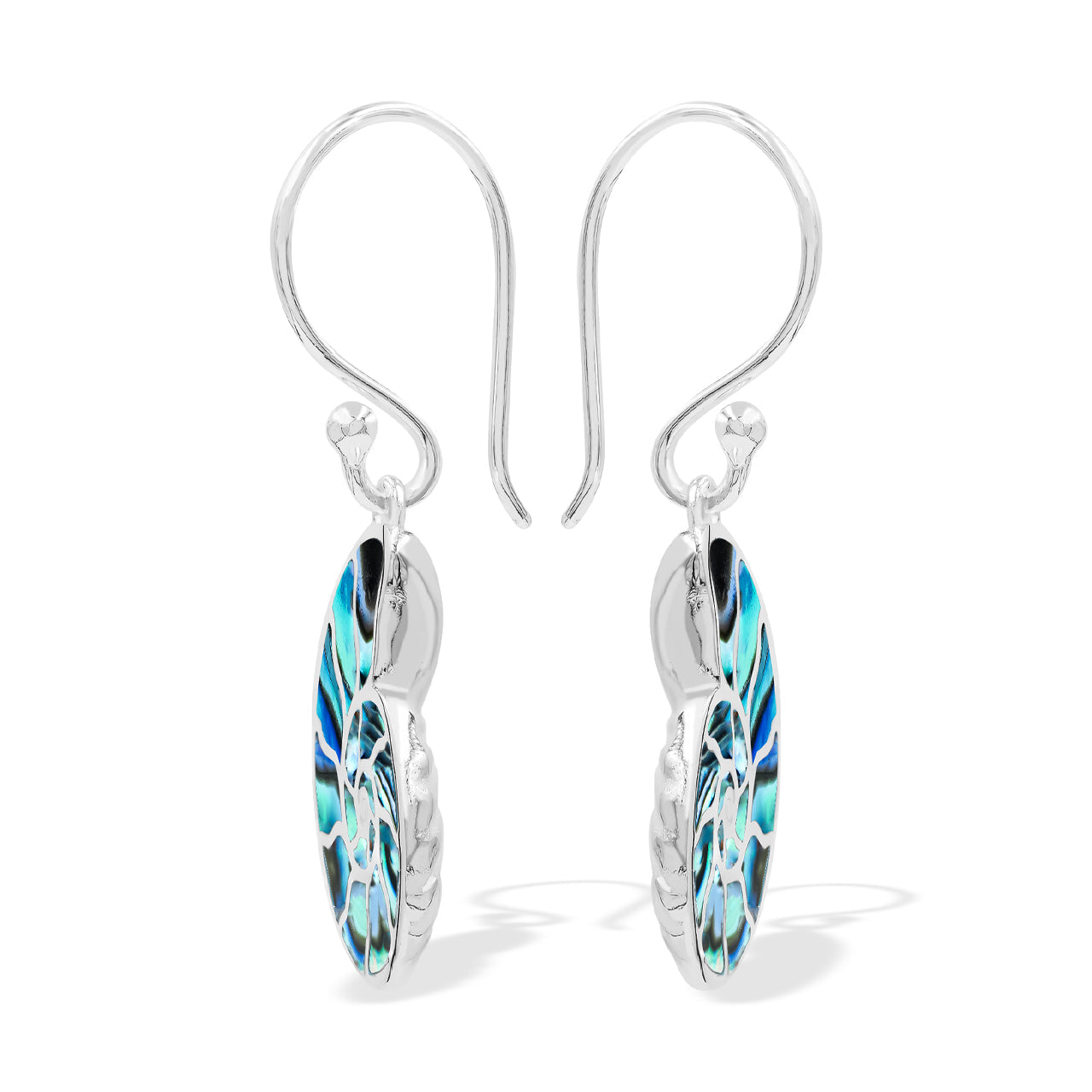 Starborn Nautilus Ammonite with Gemstones Inlay Earring in Sterling Silver - Extra Small