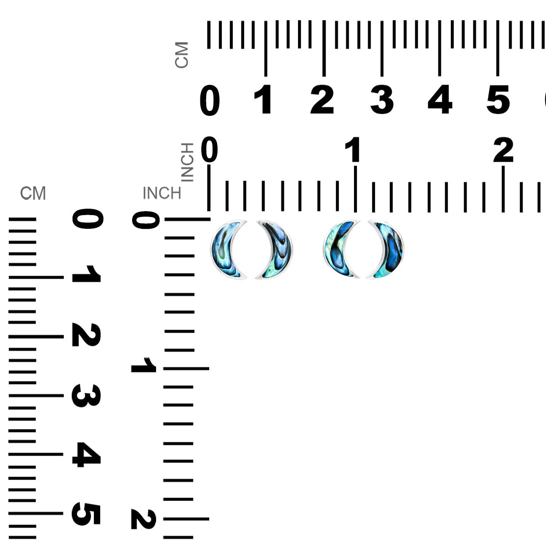 Starborn Crescent Moon Post Style Earrings in Sterling Silver