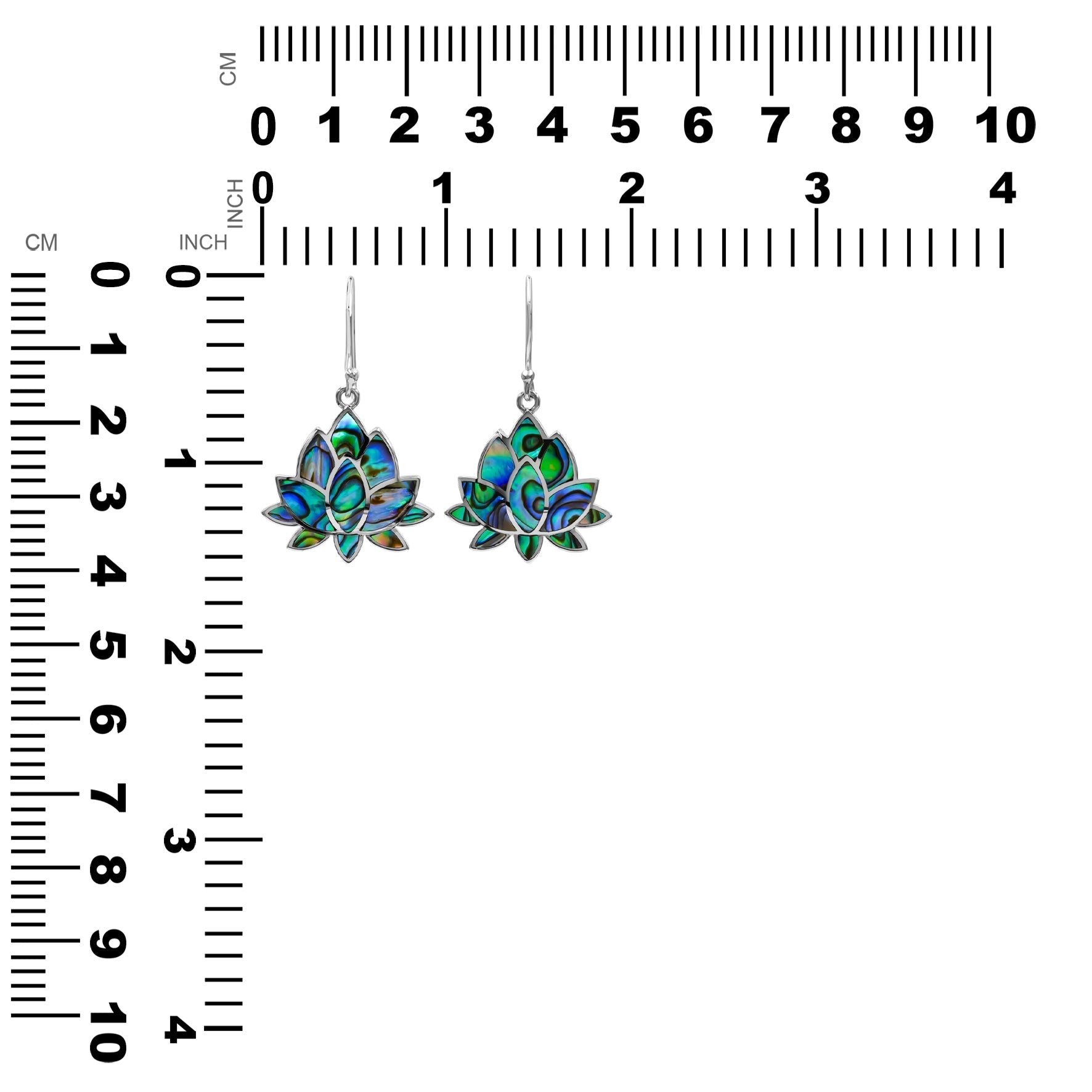 Starborn Gemstone Inlay Lotus Earring in Sterling Silver