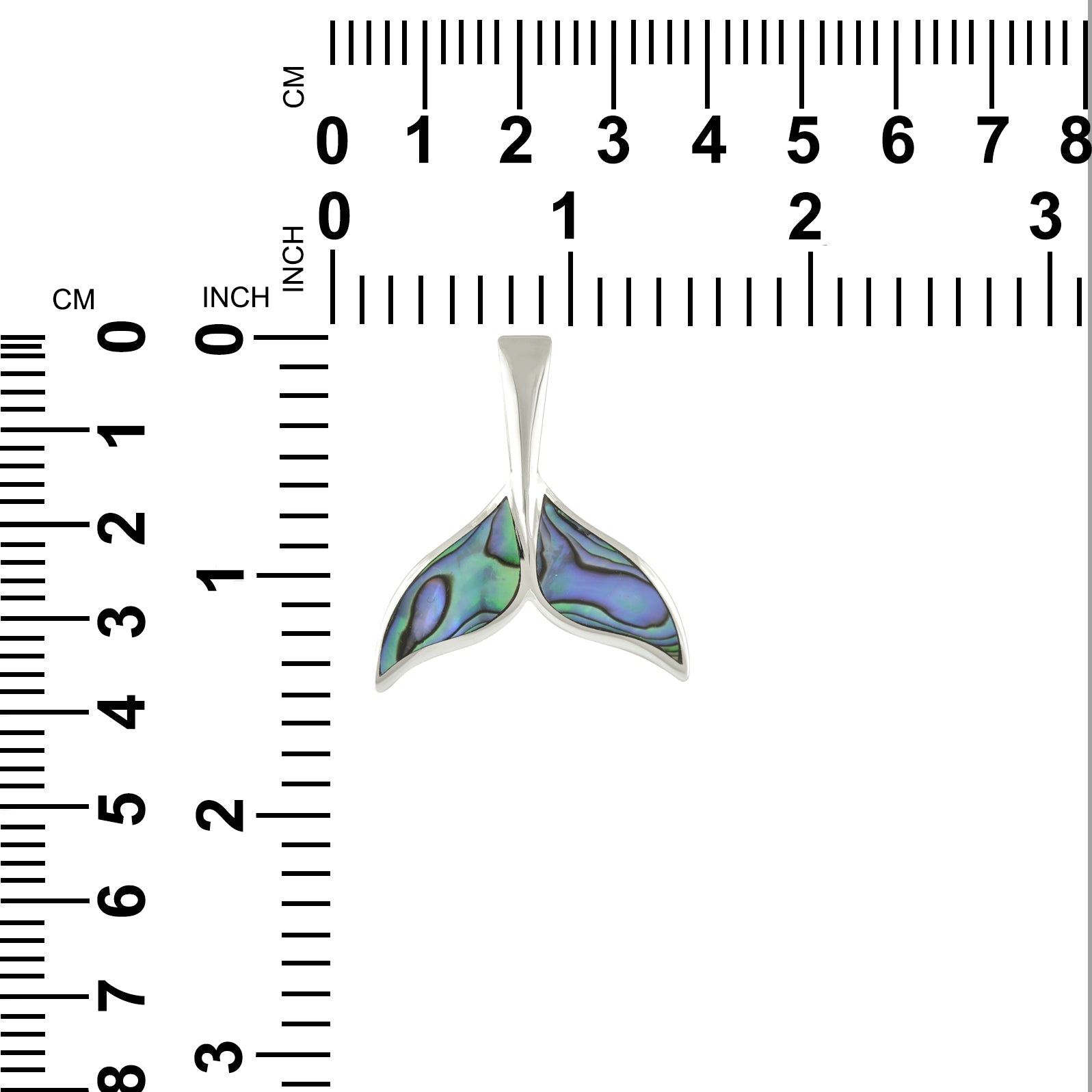 Starborn Abalone Whale Tail Pendant in Sterling Silver