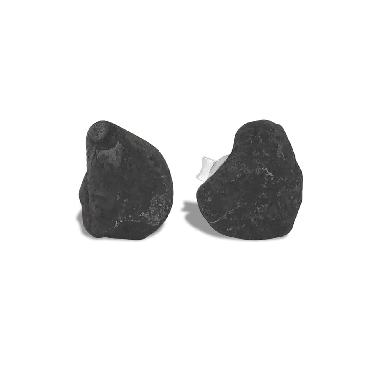 Starborn Roher Agoudal Meteorit Ohrstecker in Sterling Silber