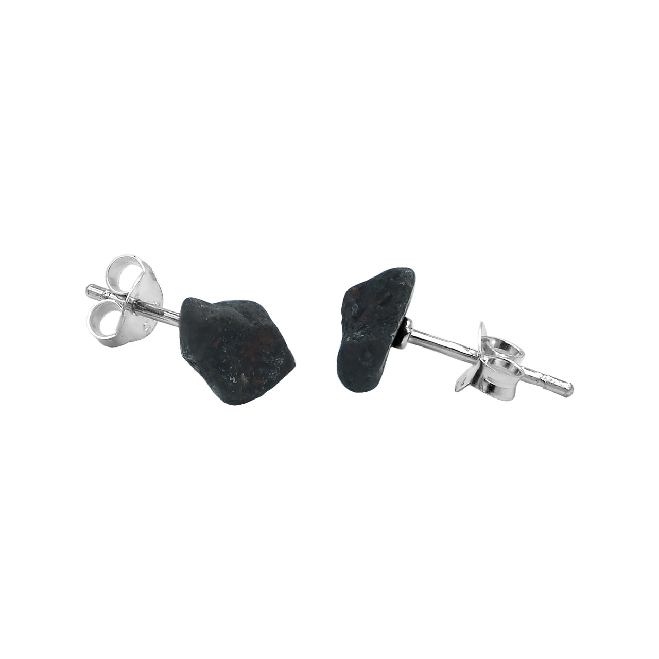 Starborn Roher Agoudal Meteorit Ohrstecker in Sterling Silber