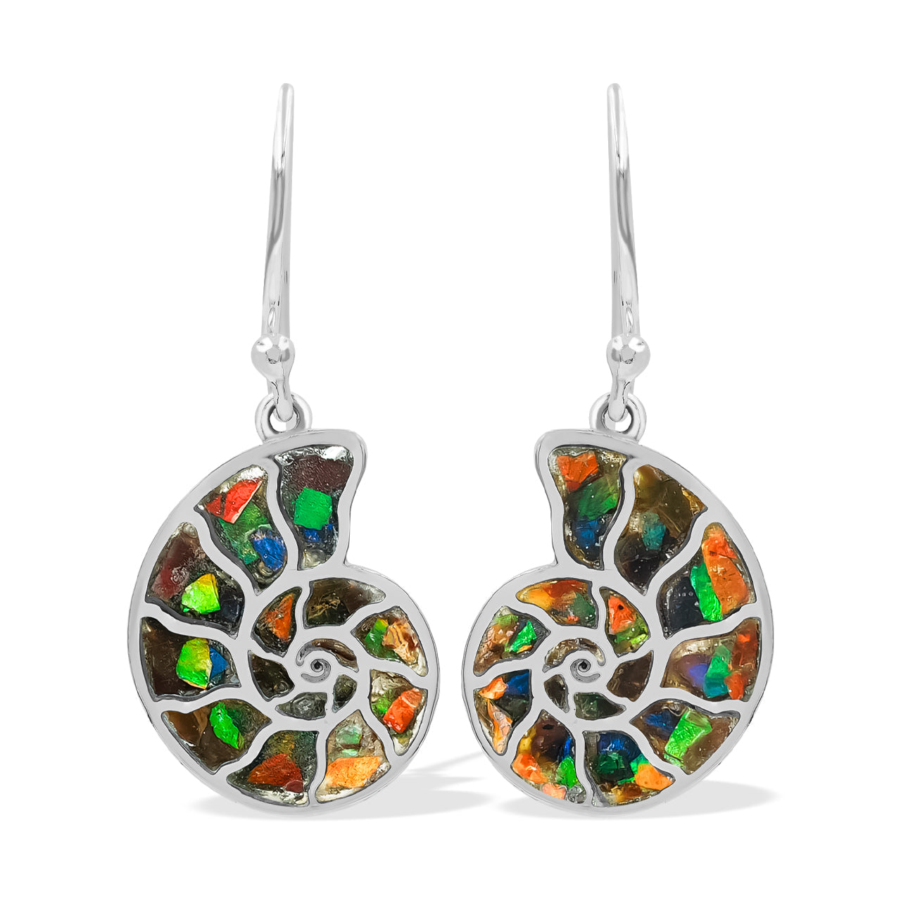 Ammolite Cast Ammonite Earrings