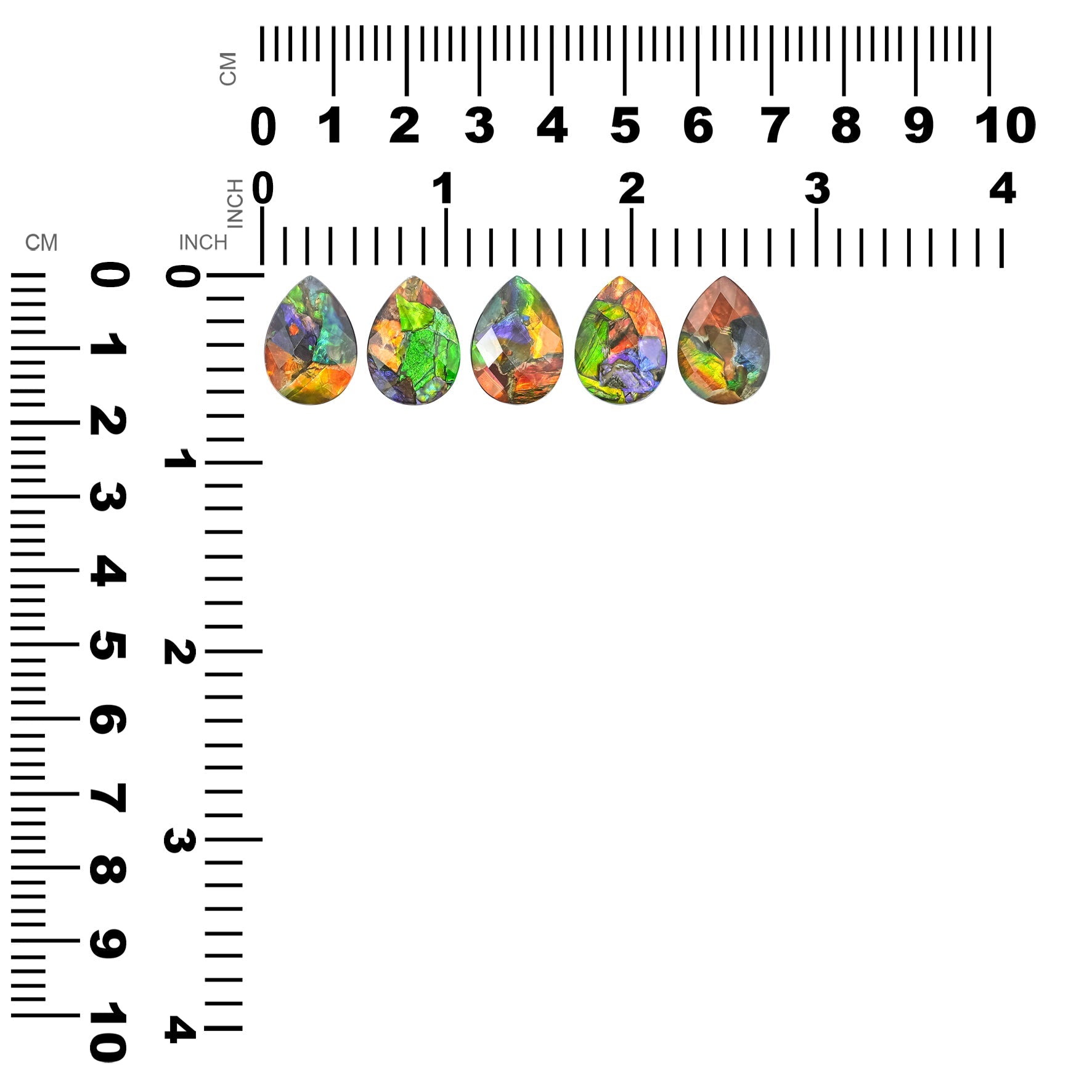 Faceted Ammolite Pear Doublet 18x13 mm