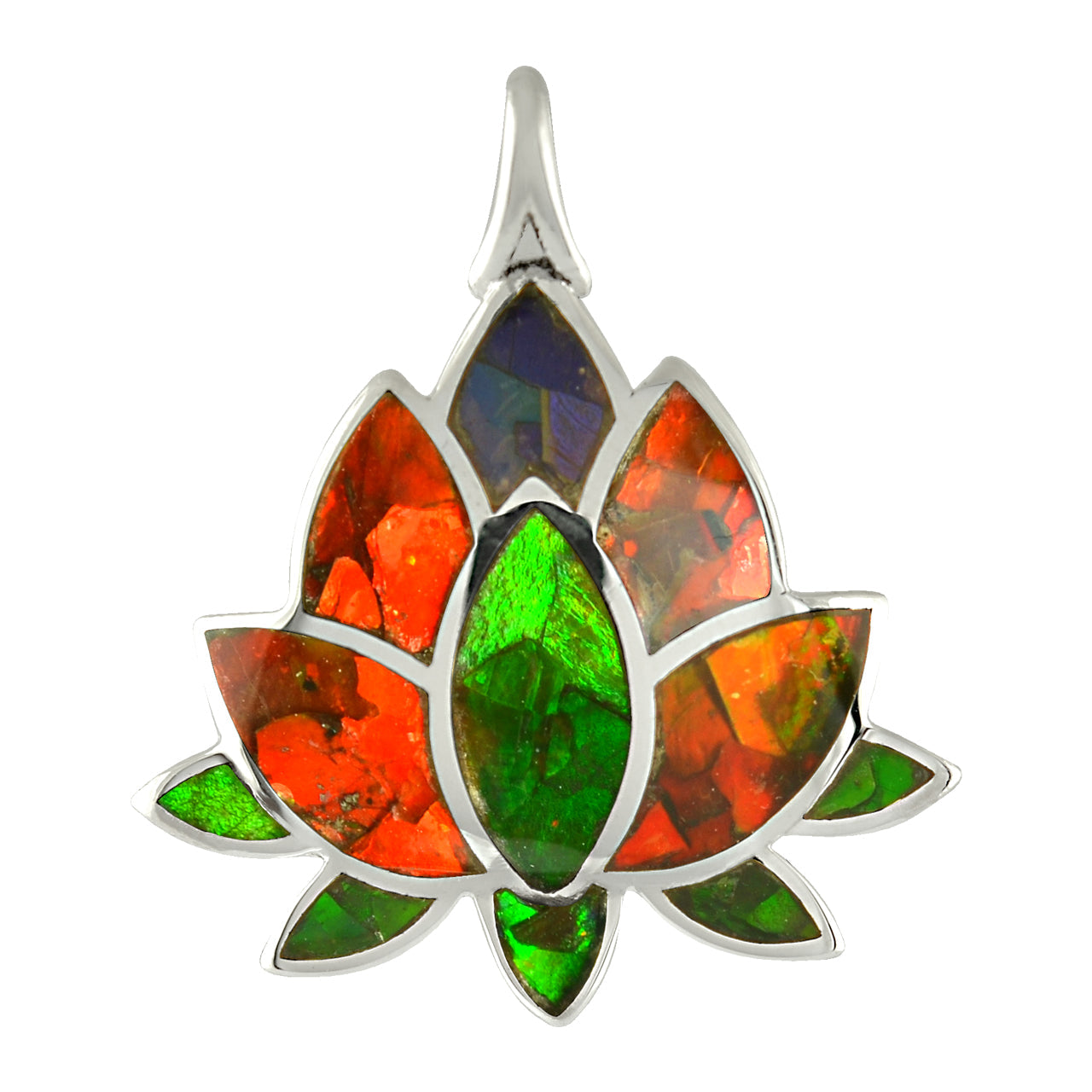 Ammolite Lotus Pendant