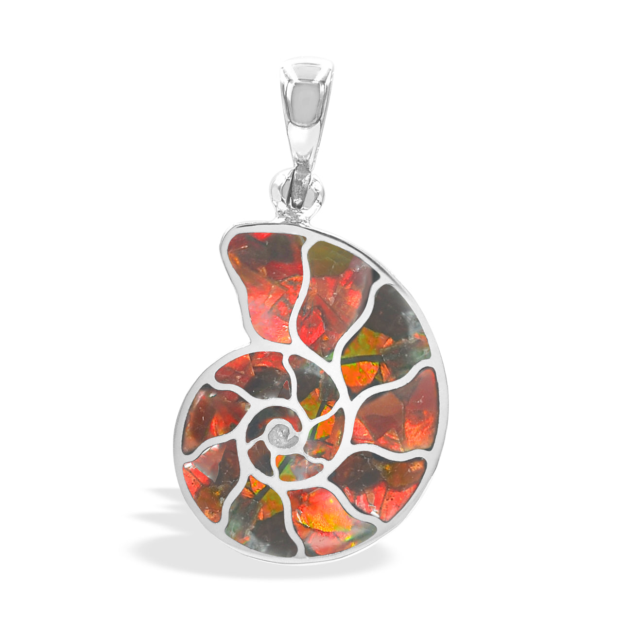 Starborn Ammolite Nautilus Anhänger in Sterling Silber