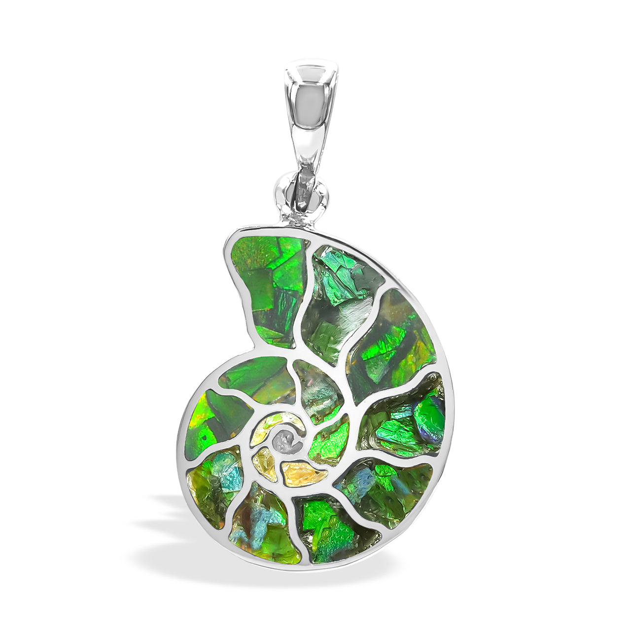 Starborn Ammolite Nautilus Anhänger in Sterling Silber