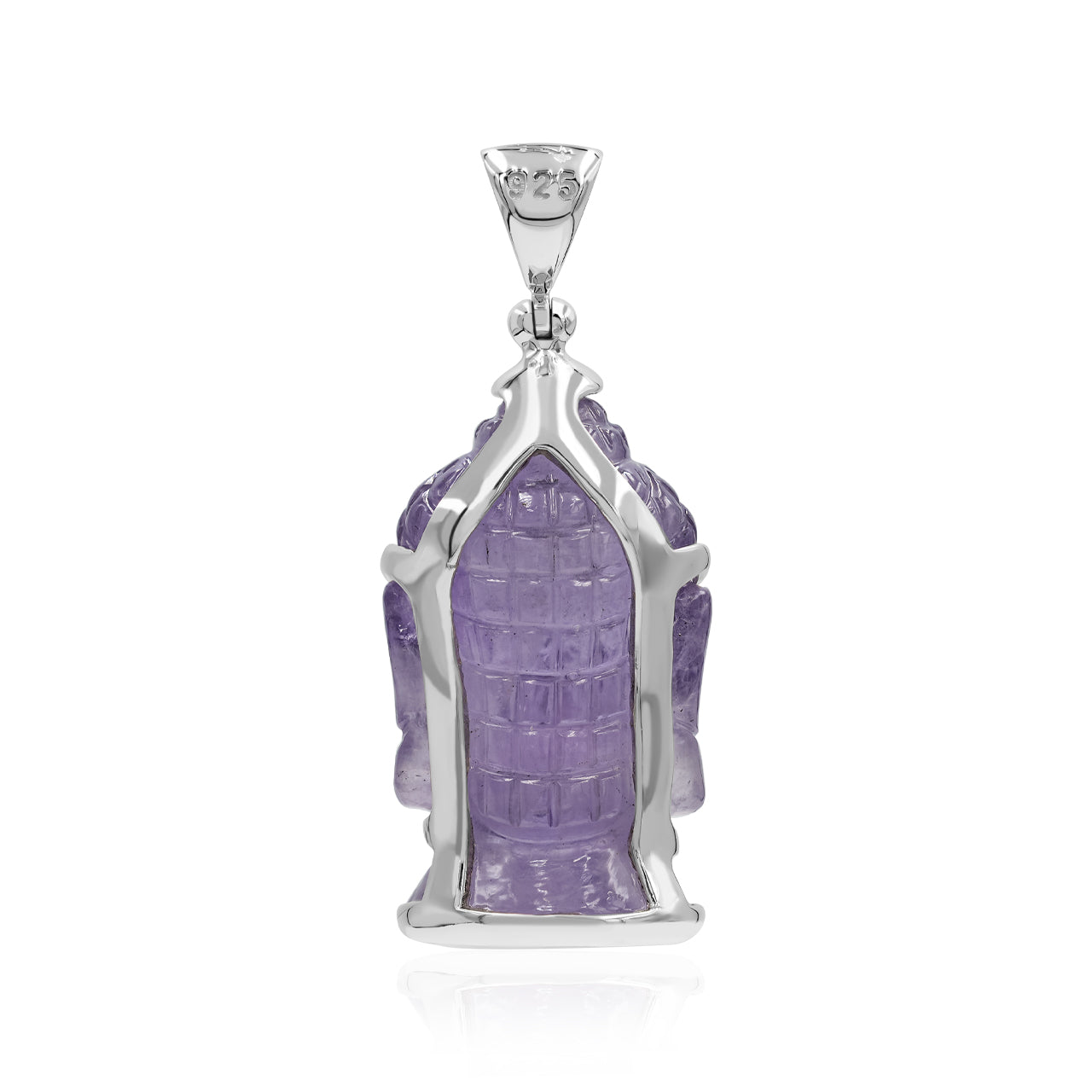 Pendentif tête de Bouddha en améthyste sculptée Starborn en argent sterling