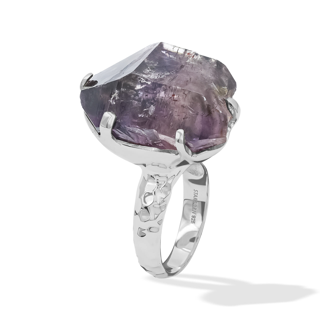 Starborn Shangaan Amethyst Crystal Cast Prong Set Ring in Sterling Silver