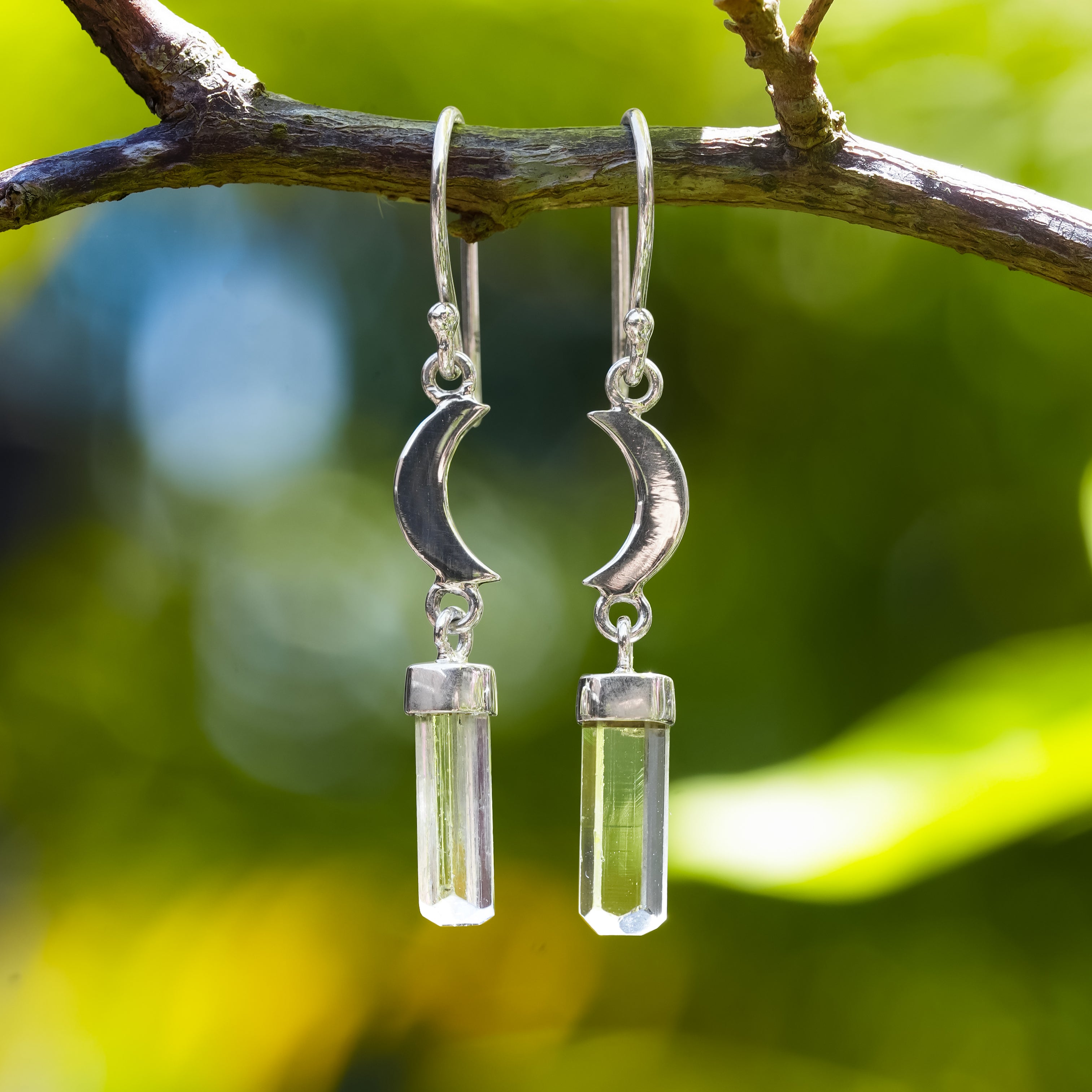Boucles d'oreilles pendantes en cristal aigue-marine Starborn en argent sterling