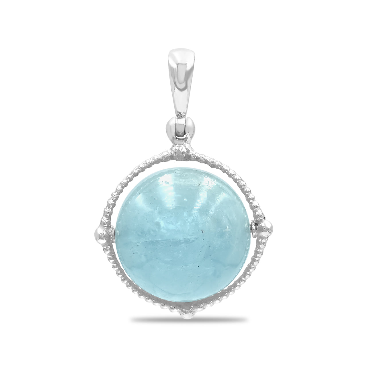Starborn Gemstone Spinning Tactile Sphere Pendant in Sterling Silver