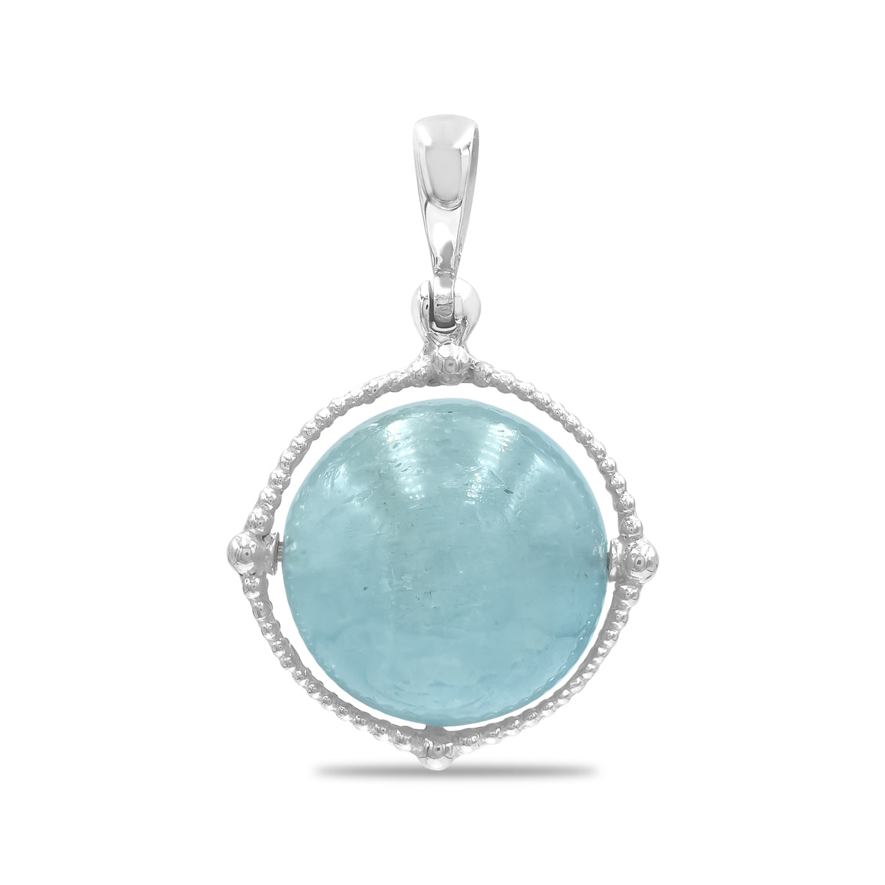 Starborn Gemstone Spinning Tactile Sphere Pendant in Sterling Silver