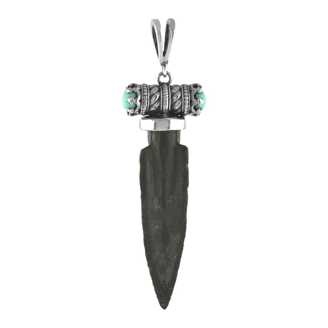 Scythian Arrowhead & Turquoise Pendant