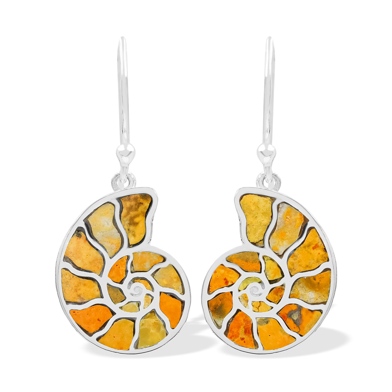 Bumblebee Jasper Cast Ammonite Earrings