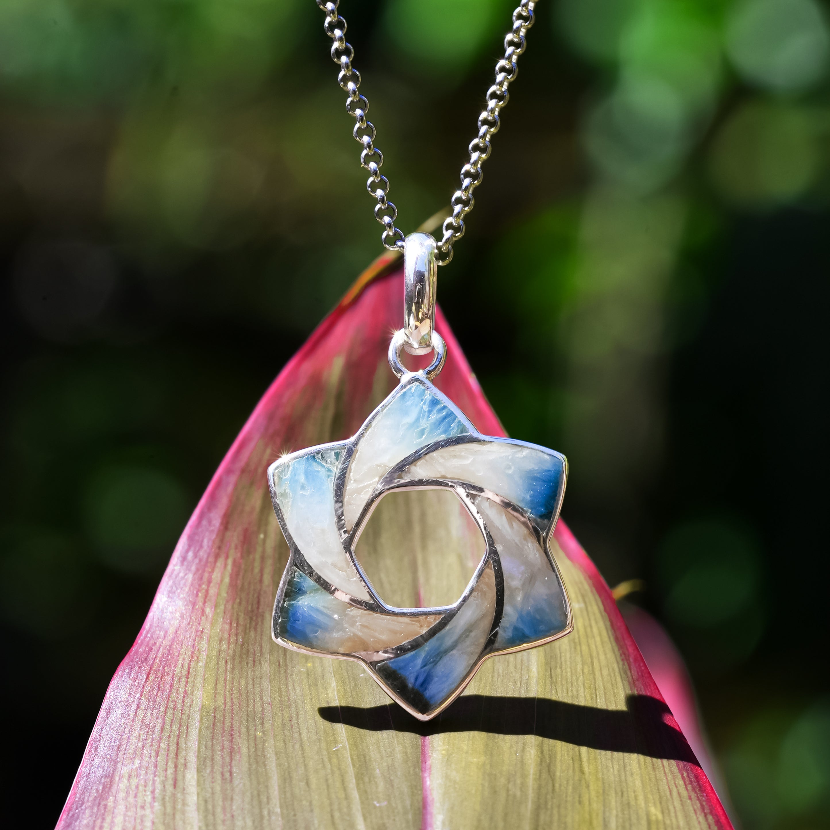Starborn Gemstone 6-Point Knot Pendant in Sterling Silver