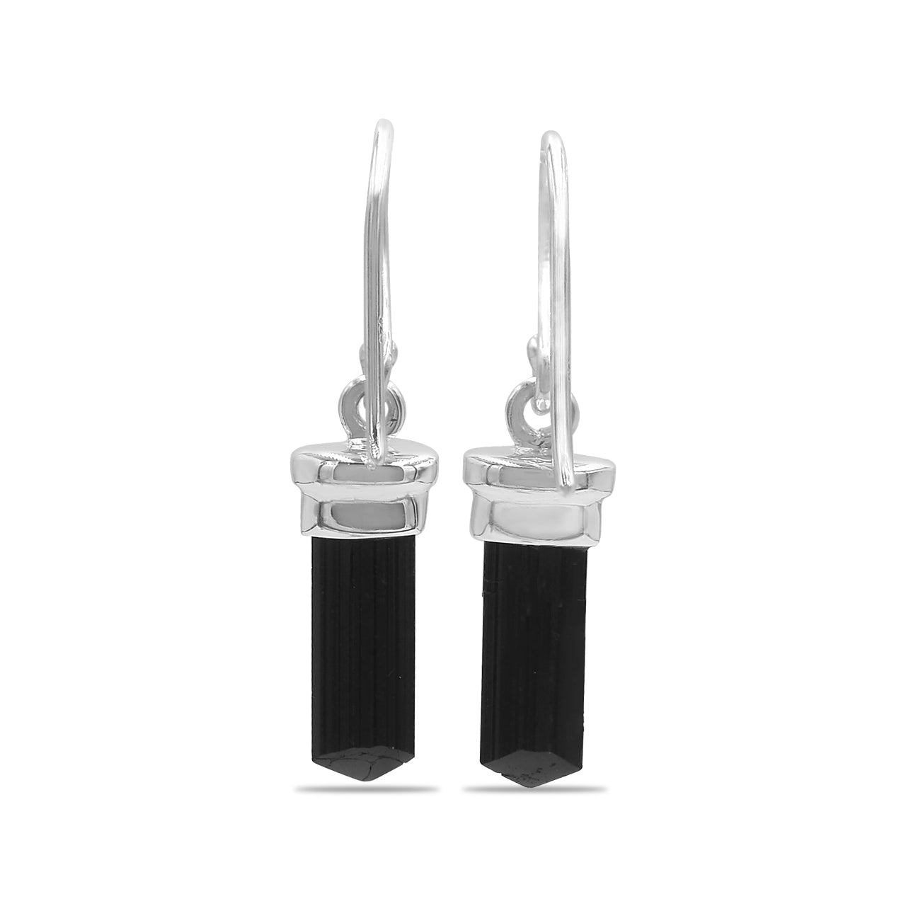 Black Tourmaline Crystal Earring