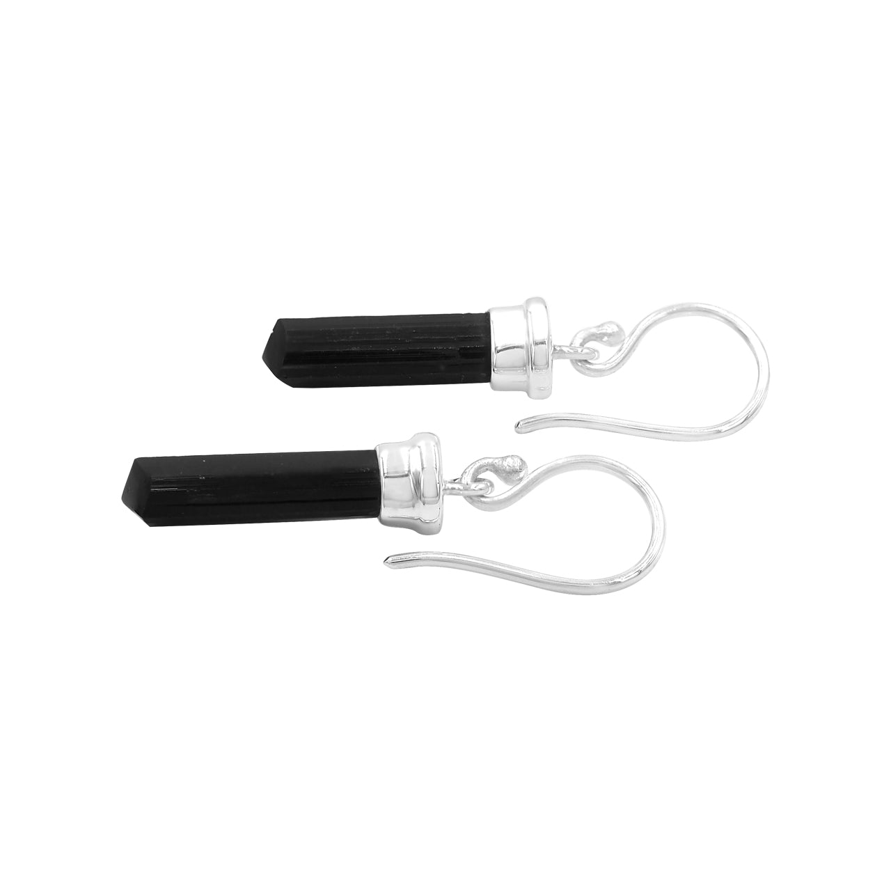 Black Tourmaline Crystal Earring