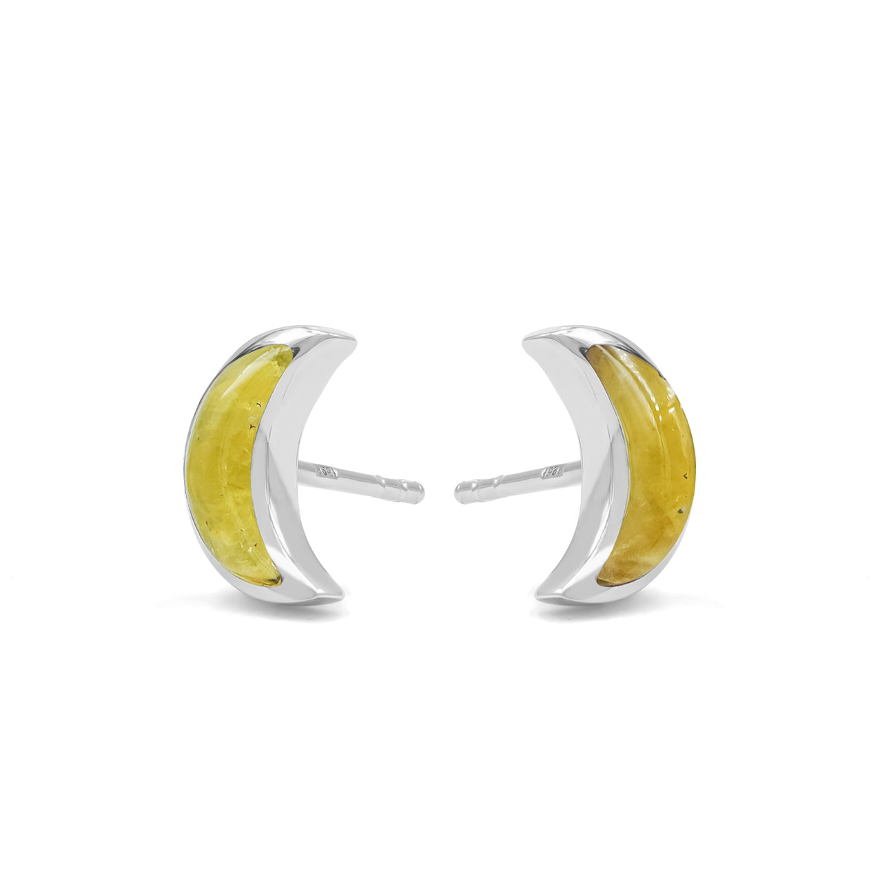 Starborn Crescent Moon Post Style Earrings in Sterling Silver