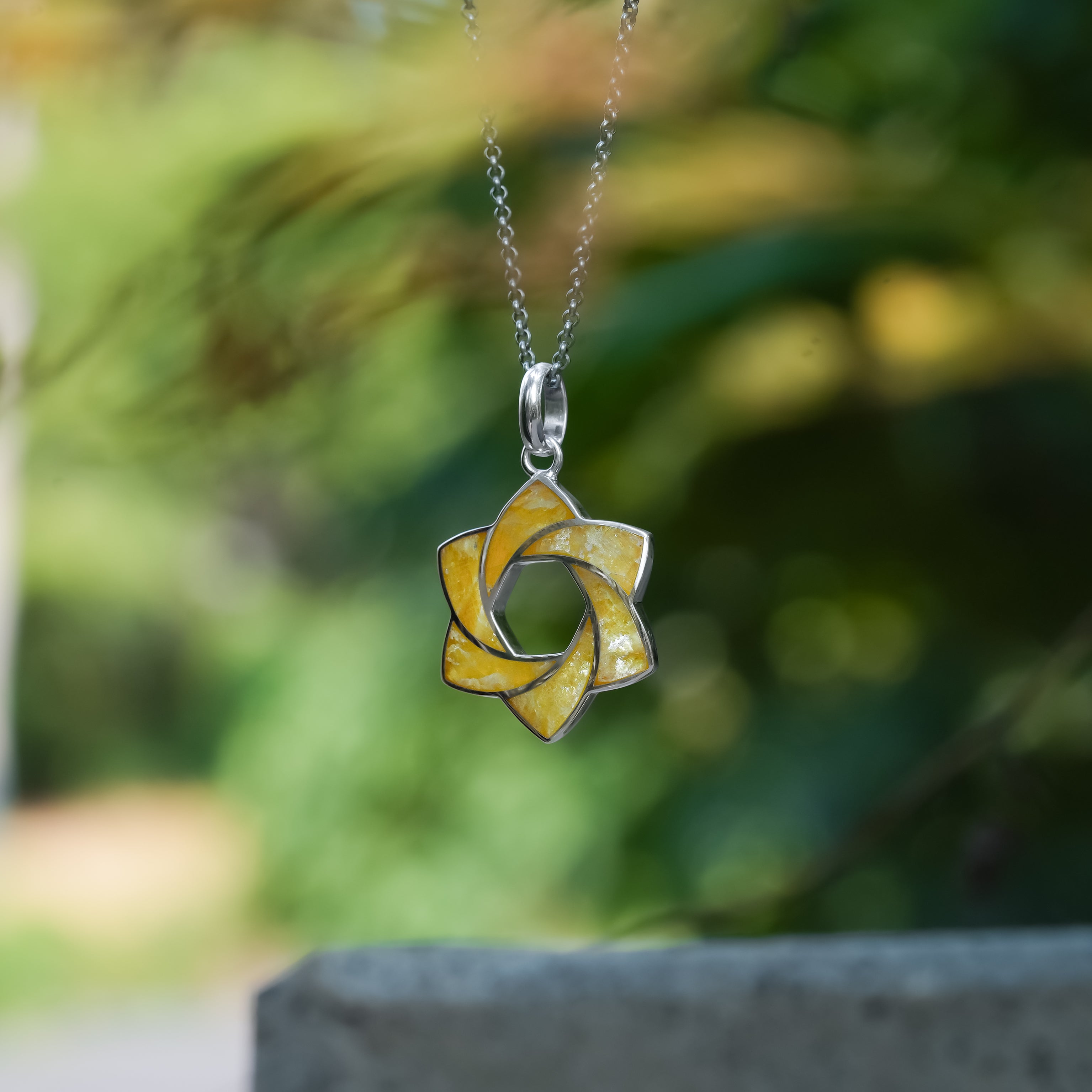 Starborn Gemstone 6-Point Knot Pendant in Sterling Silver