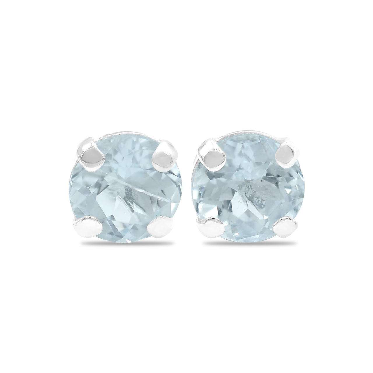 Starborn – 8 mm runde Ohrstecker mit facettiertem Edelstein aus Sterlingsilber