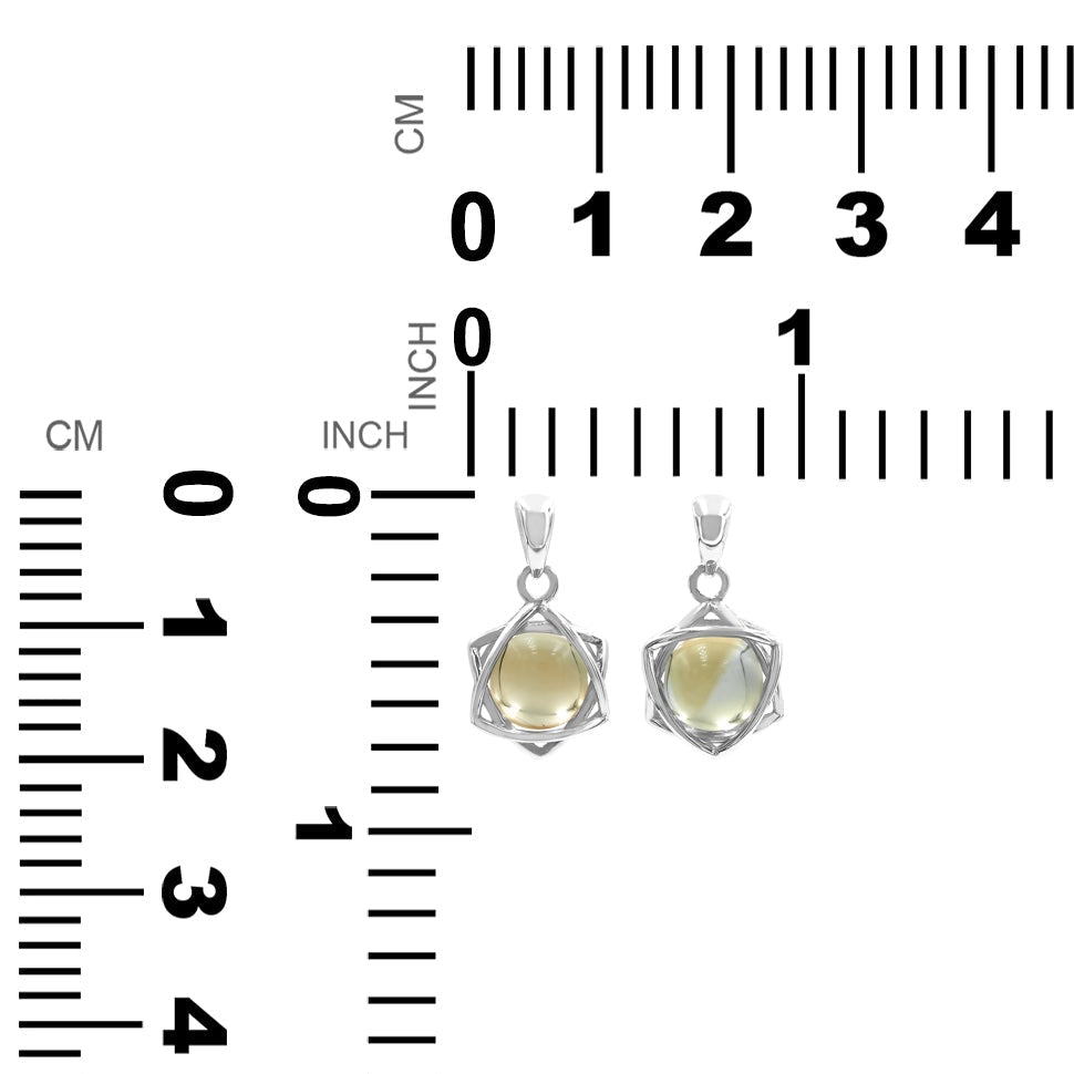 Starborn Gemstone Sphere 6-Point Star Pendant in Sterling Silver