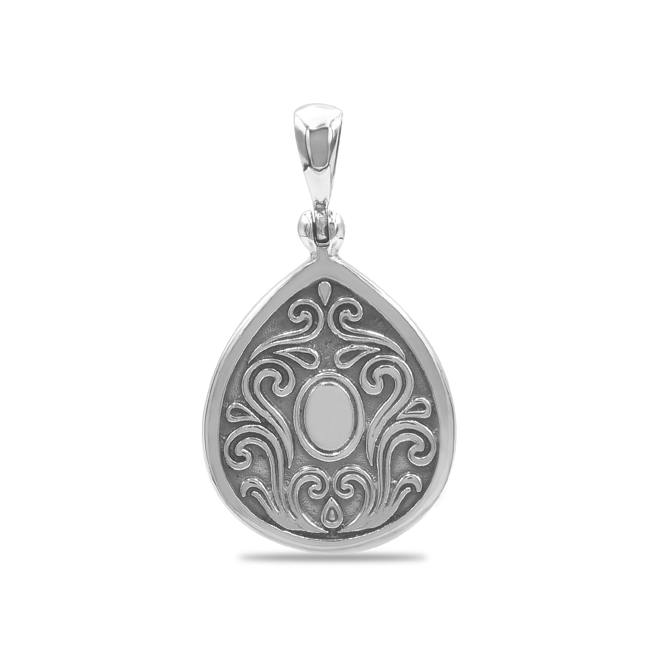 Starborn Faceted Elegant Scroll Gemstone Pendant in Sterling Silver