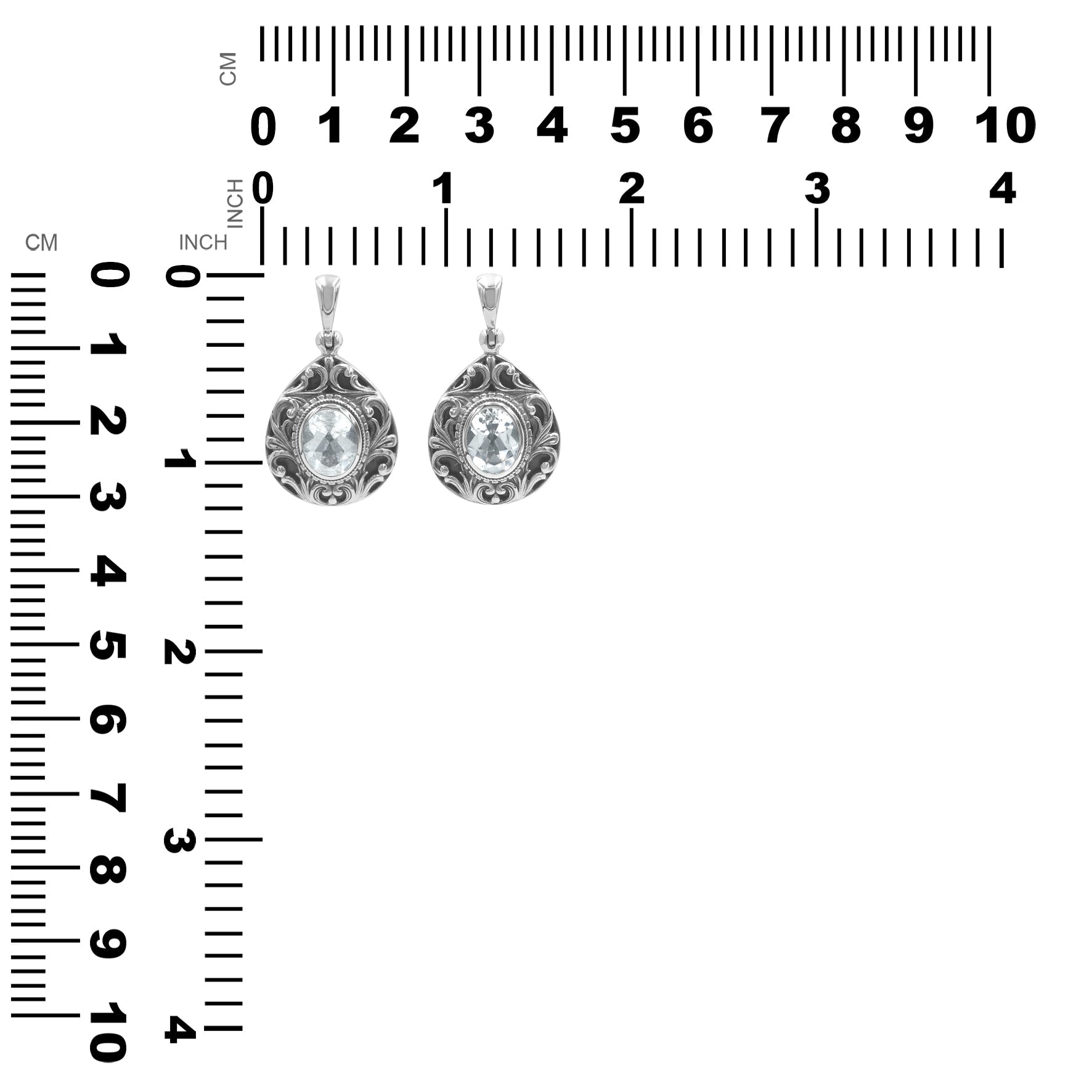 Starborn Faceted Elegant Scroll Gemstone Pendant in Sterling Silver