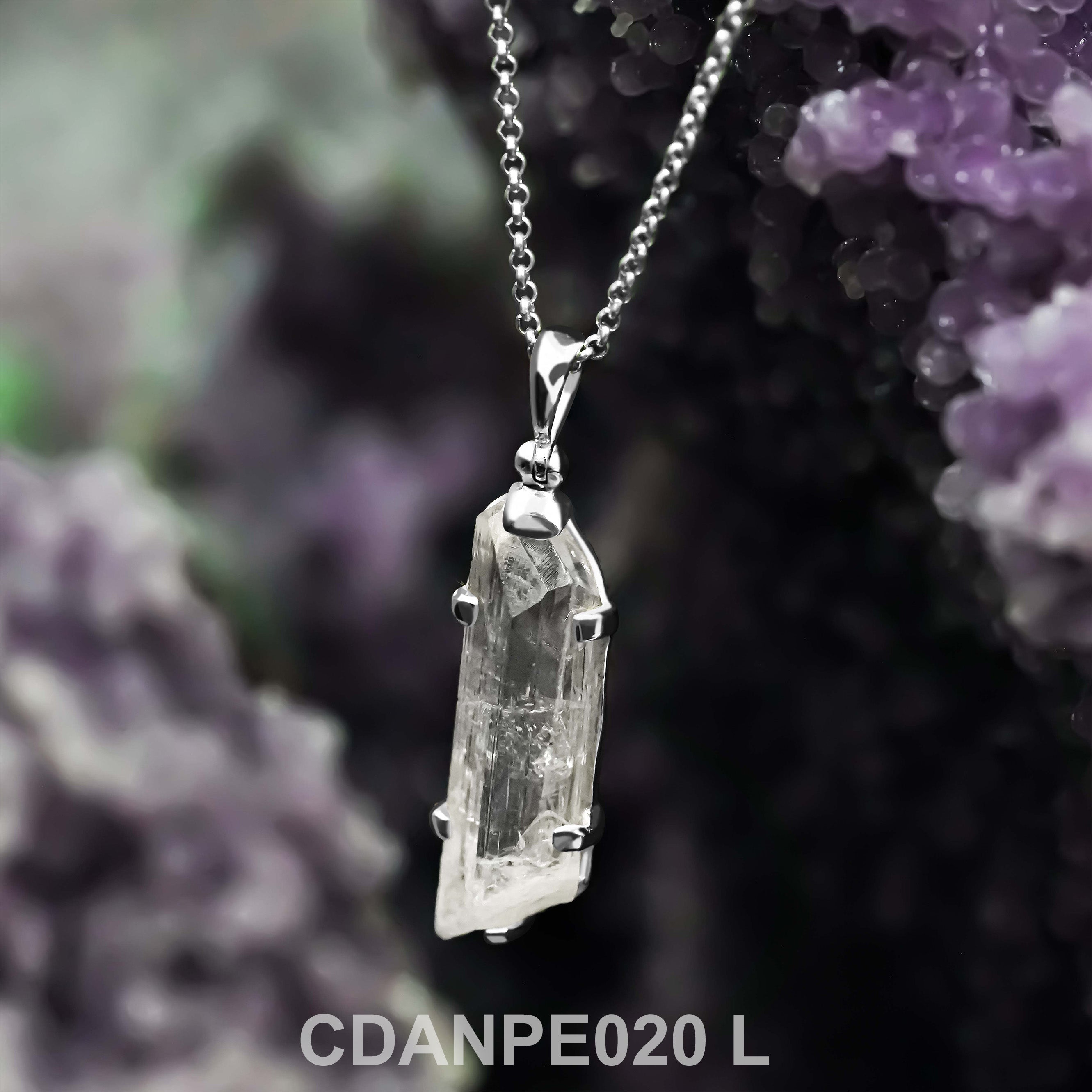 Pendentif en cristal de danburite Starborn en argent sterling fin