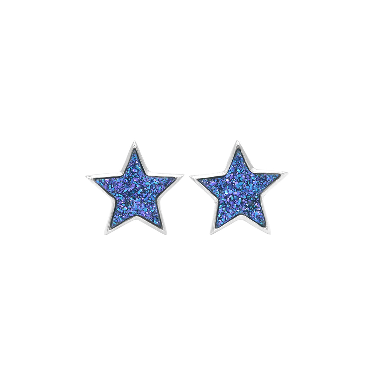 Starborn Drusy Star Ohrstecker aus Sterlingsilber