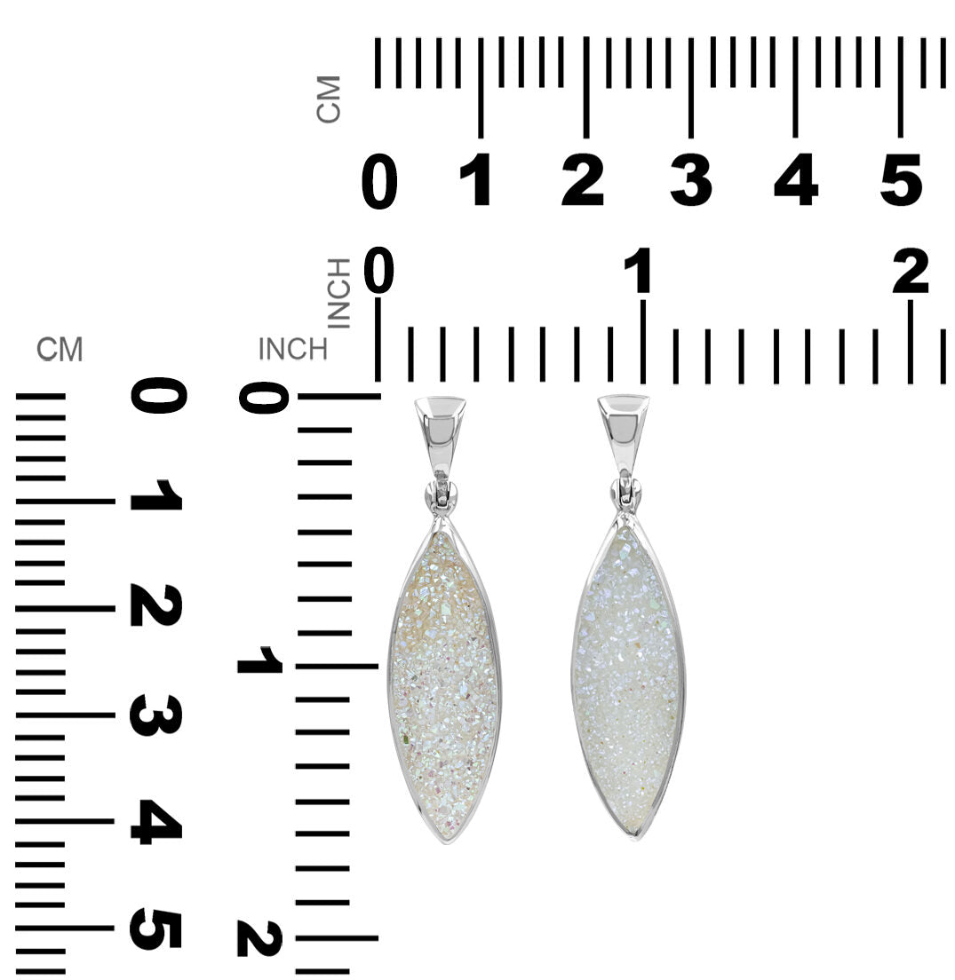 Quartz Drusy Marquise Shaped Pendant