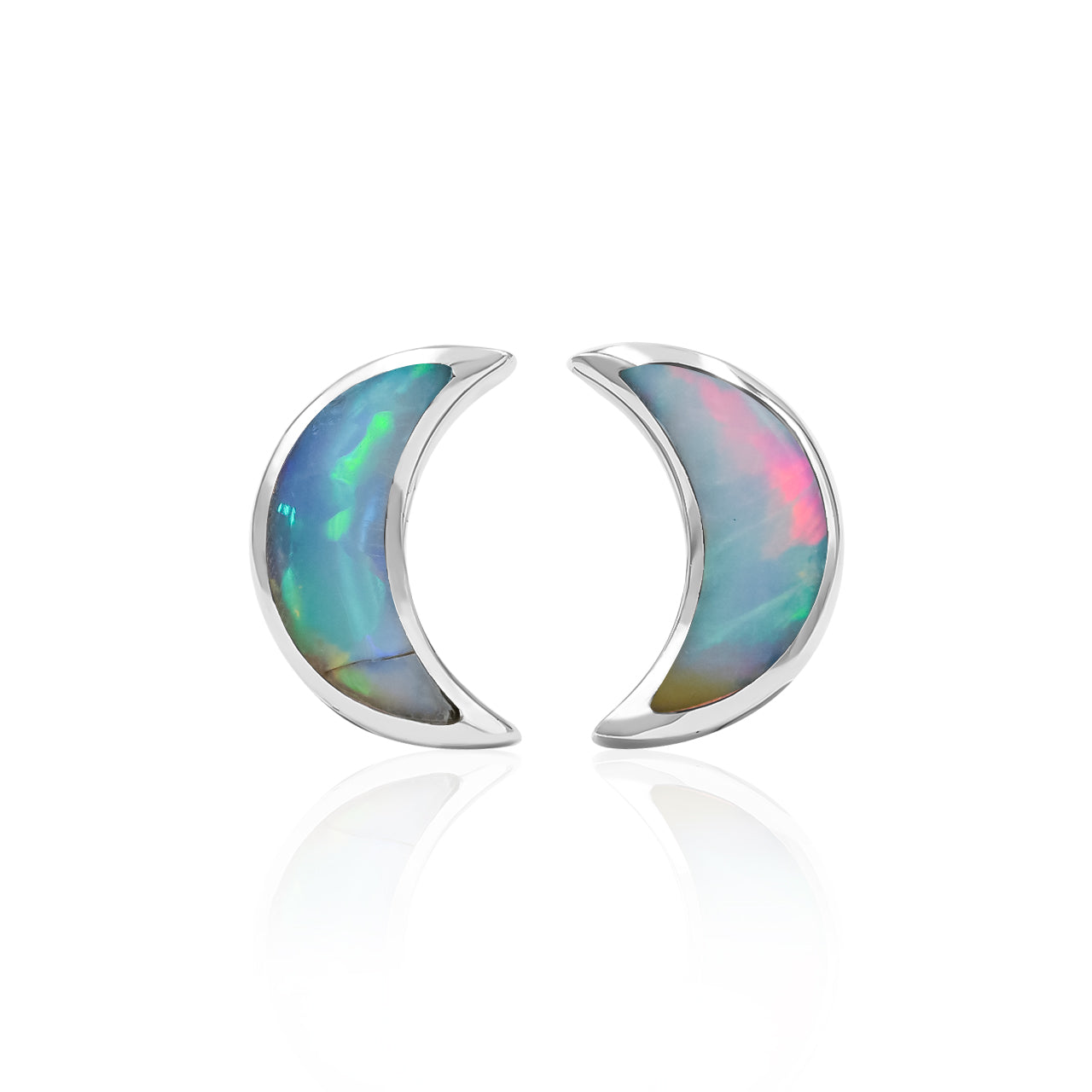 Starborn Crescent Moon Post Style Earrings in Sterling Silver