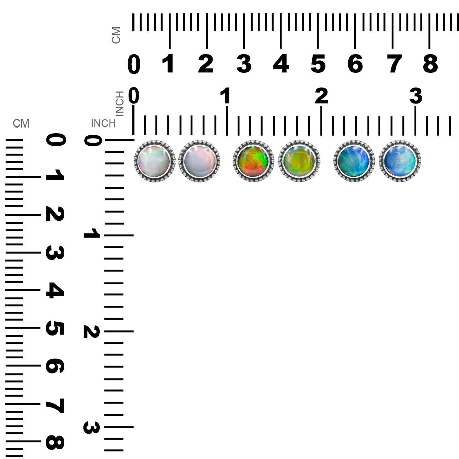 Starborn 8mm Gemstones with Balinese Silverwork Post Style Earring in Sterling Silver
