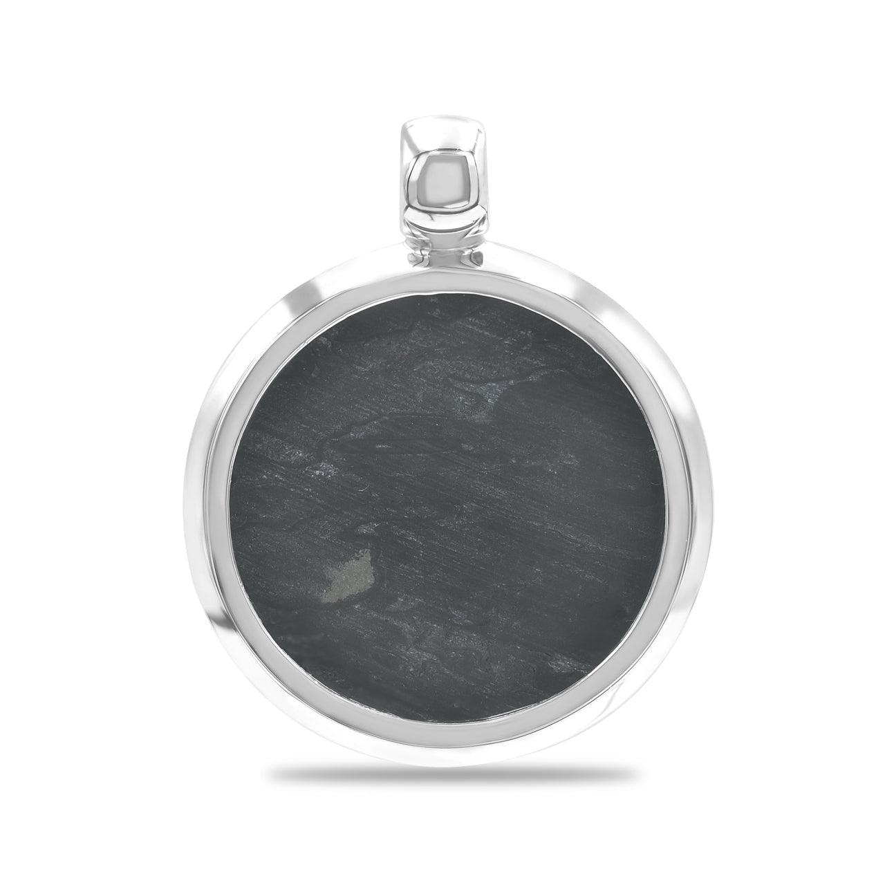 Pendentif médaillon en argent sterling avec tête d'aigle sculptée en pierres précieuses Starborn