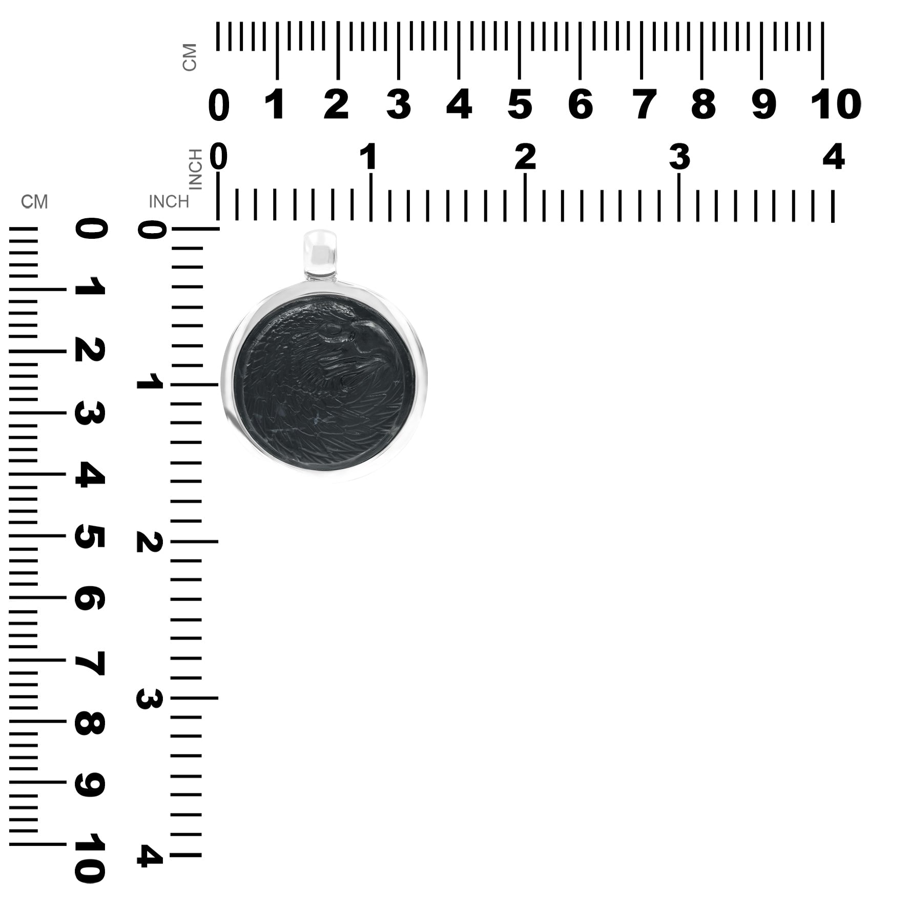 Pendentif médaillon en argent sterling avec tête d'aigle sculptée en pierres précieuses Starborn