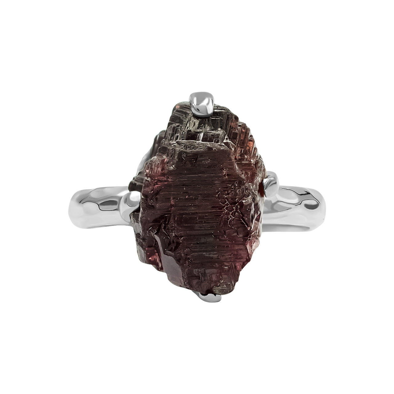 Bague en cristal de grenat spessartite gravé Starborn