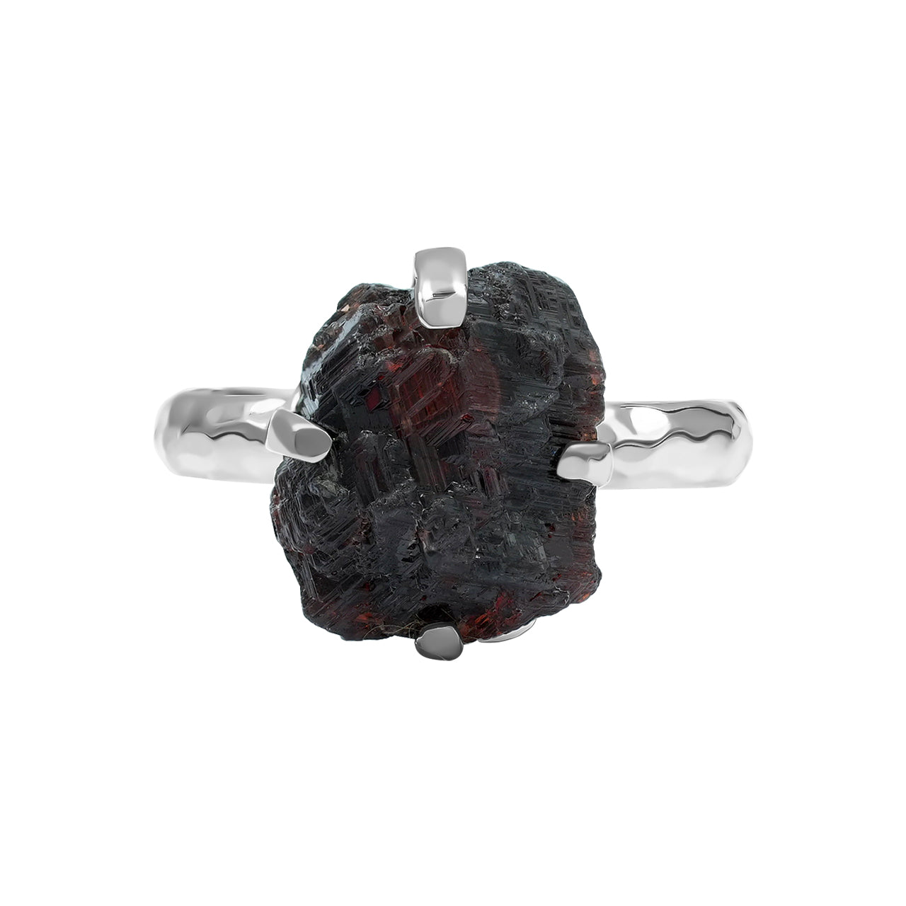 Bague en cristal de grenat spessartite gravé Starborn