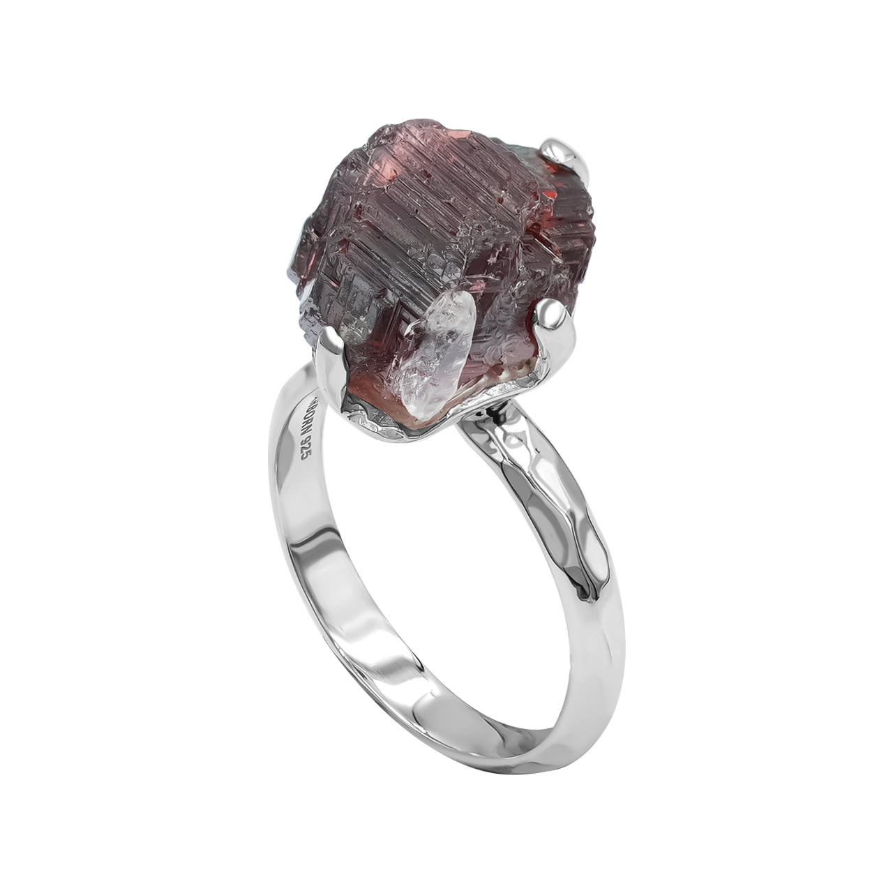 Bague en cristal de grenat spessartite gravé Starborn