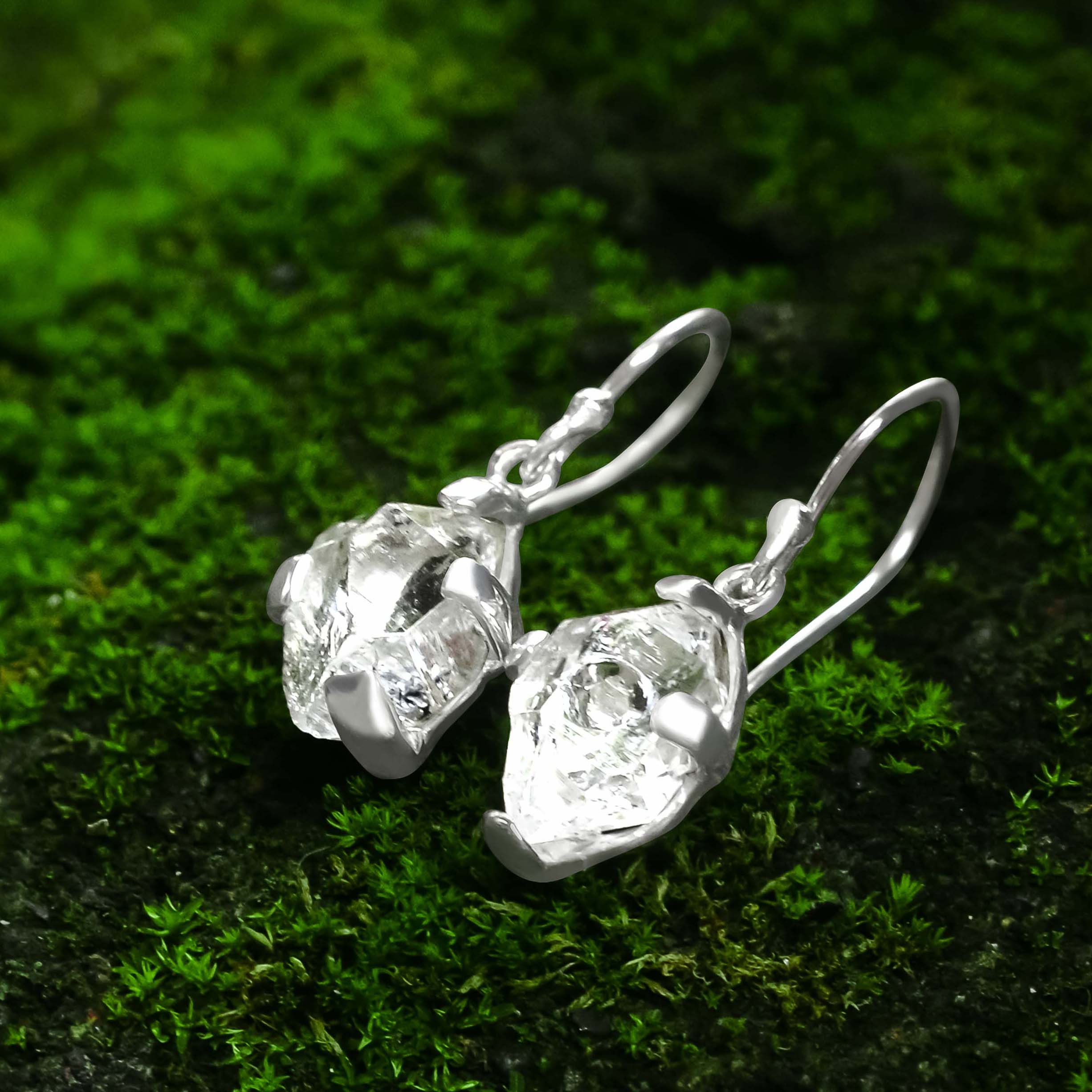 Starborn Herkimer Diamantohrringe in Sterlingsilber