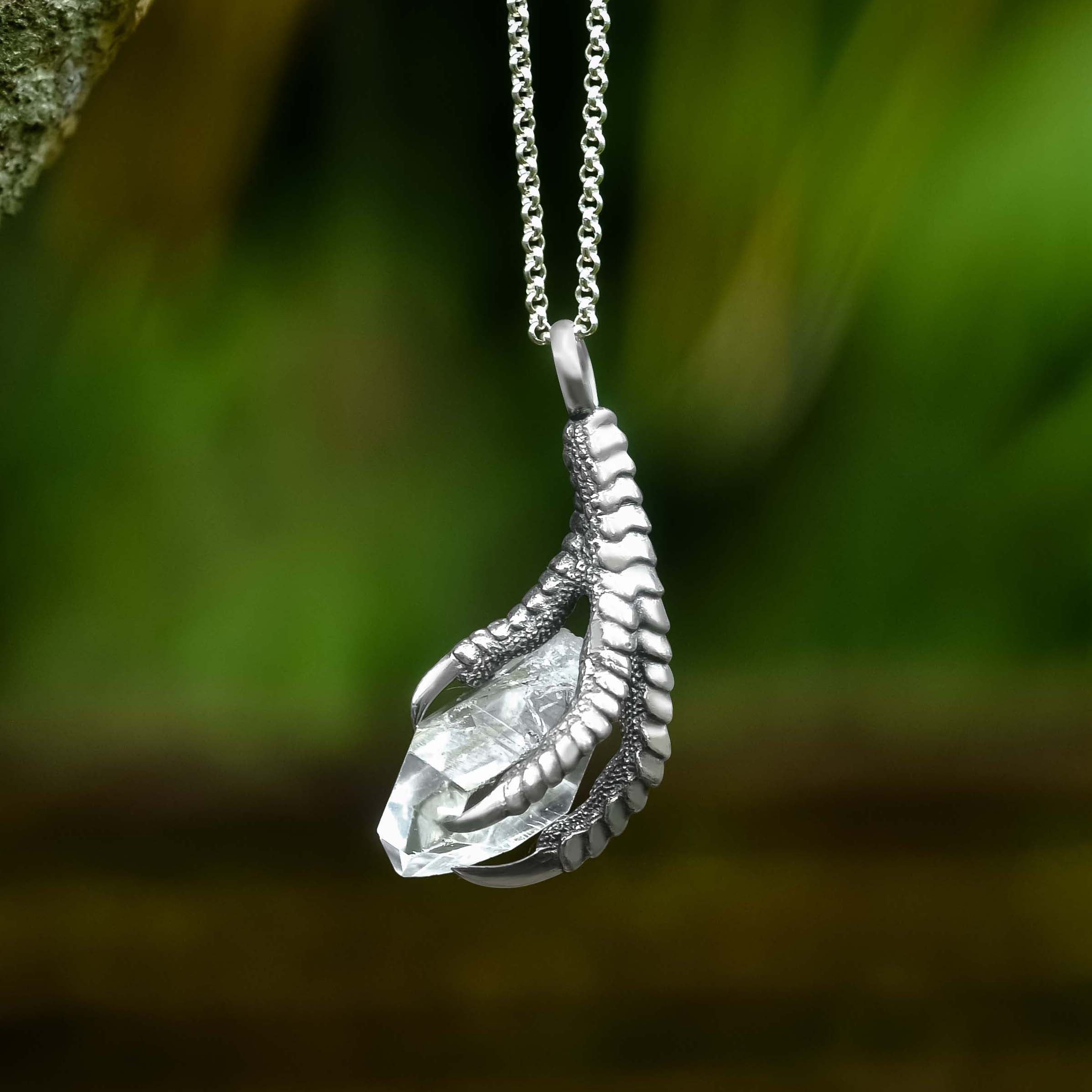 Starborn Gemstone Eagle Claw Pendant in Sterling Silver