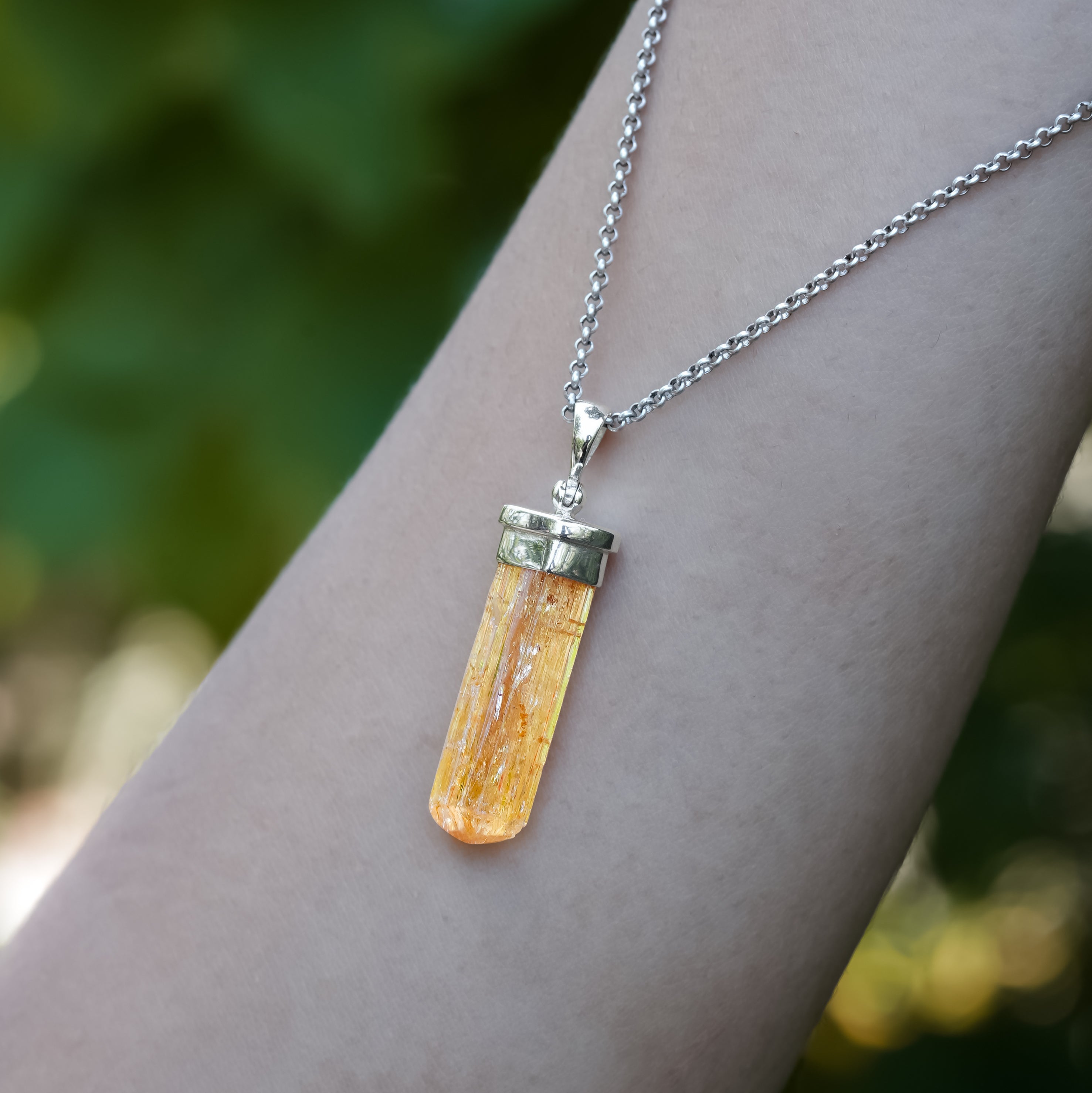 Starborn Imperial Topaz Crystal Small Cap Set Pendant in Sterling Silver