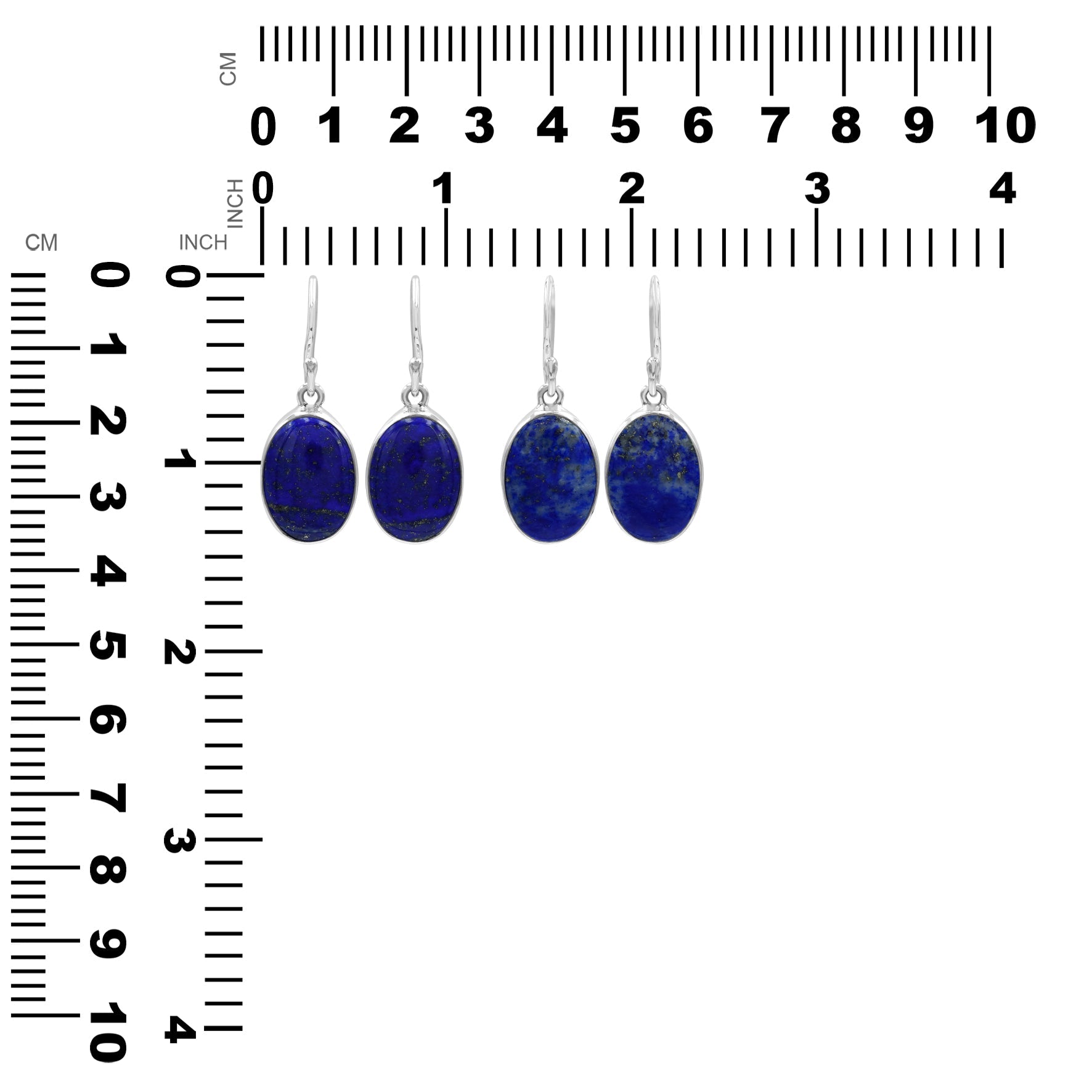 oval lapis drop earring