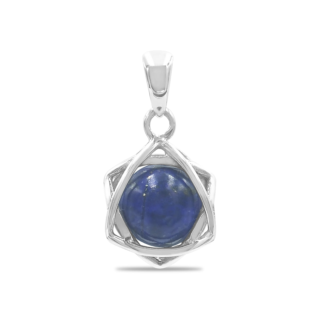 Starborn Gemstone Sphere 6-Point Star Pendant in Sterling Silver