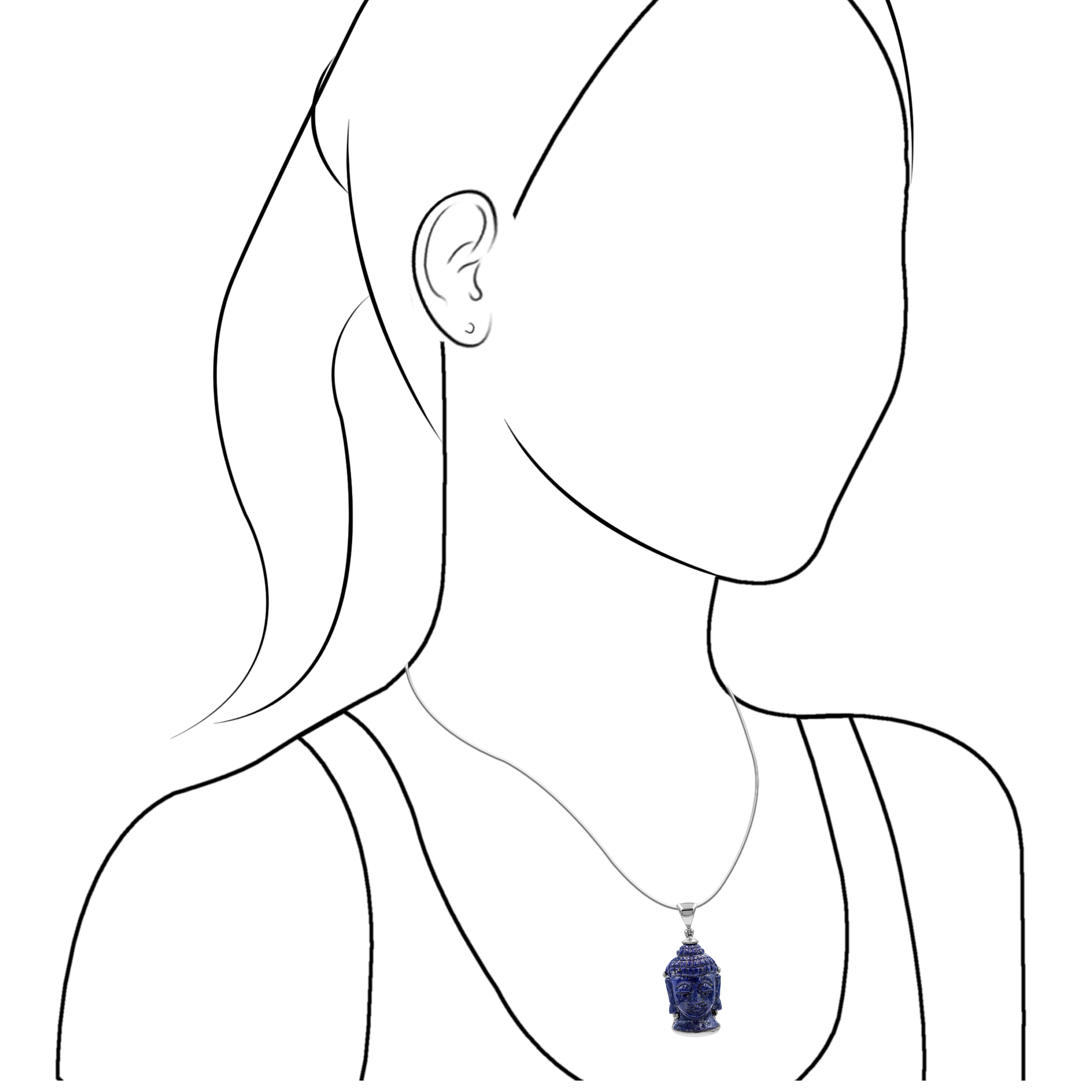 Pendentif tête de Bouddha en améthyste sculptée Starborn en argent sterling