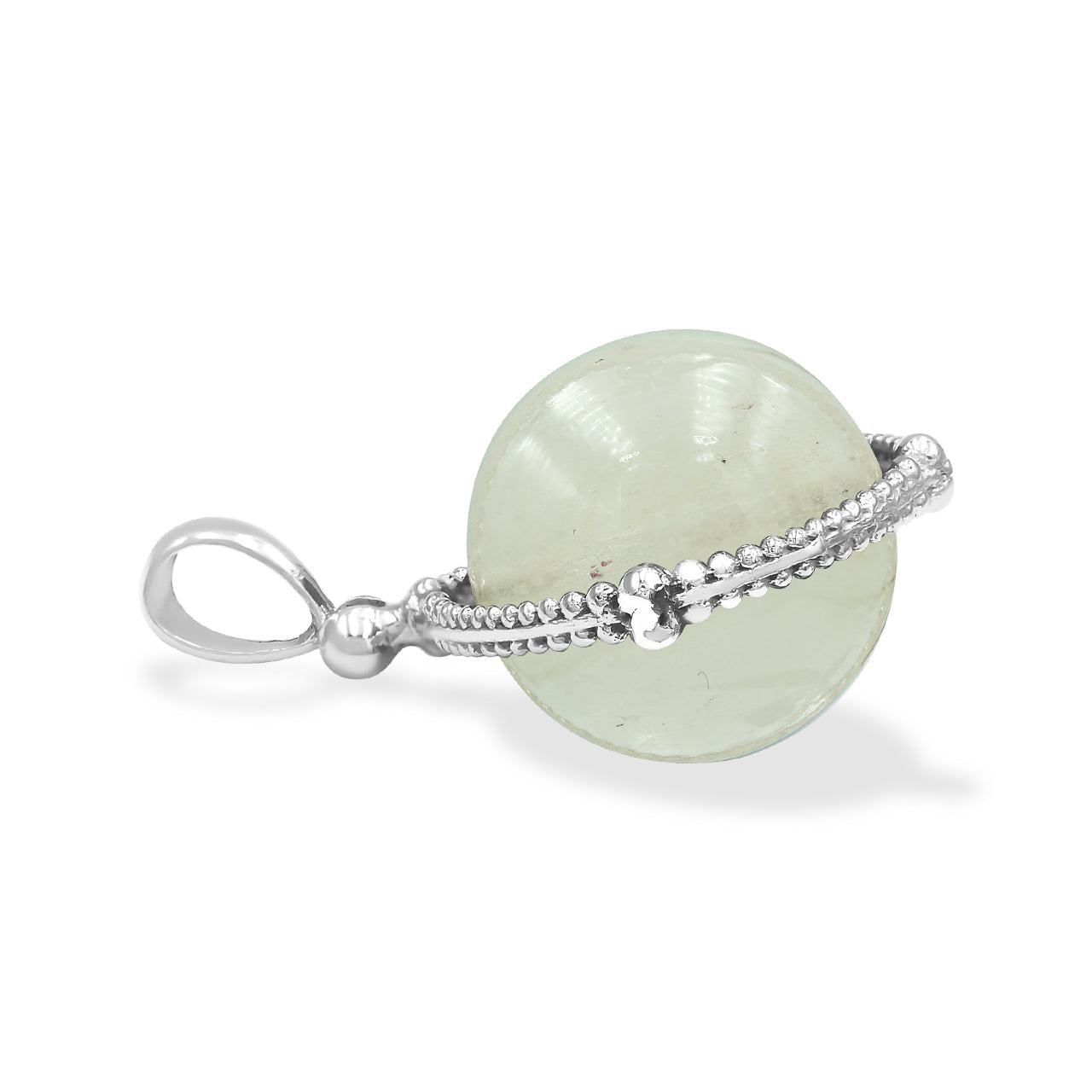 Starborn Gemstone Spinning Tactile Sphere Pendant in Sterling Silver