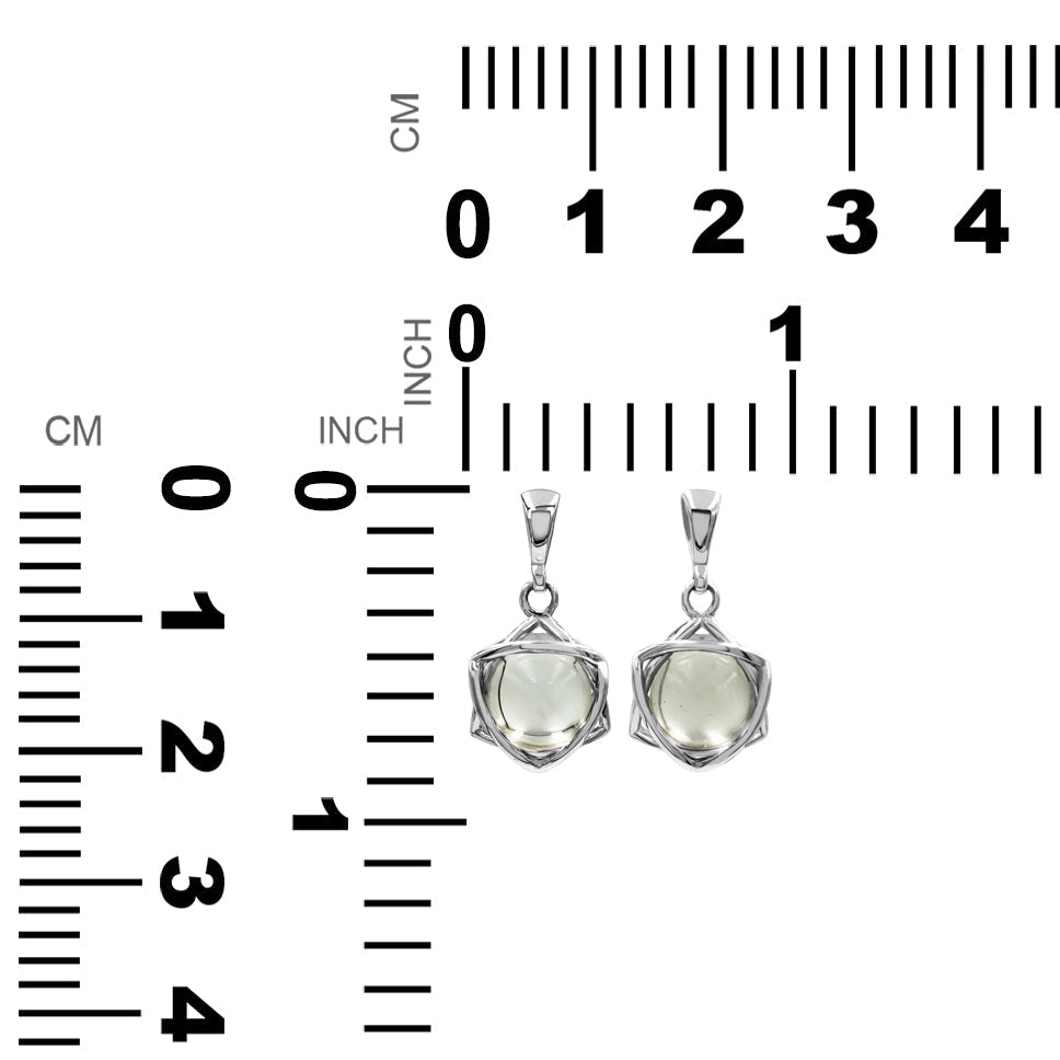 Starborn Gemstone Sphere 6-Point Star Pendant in Sterling Silver