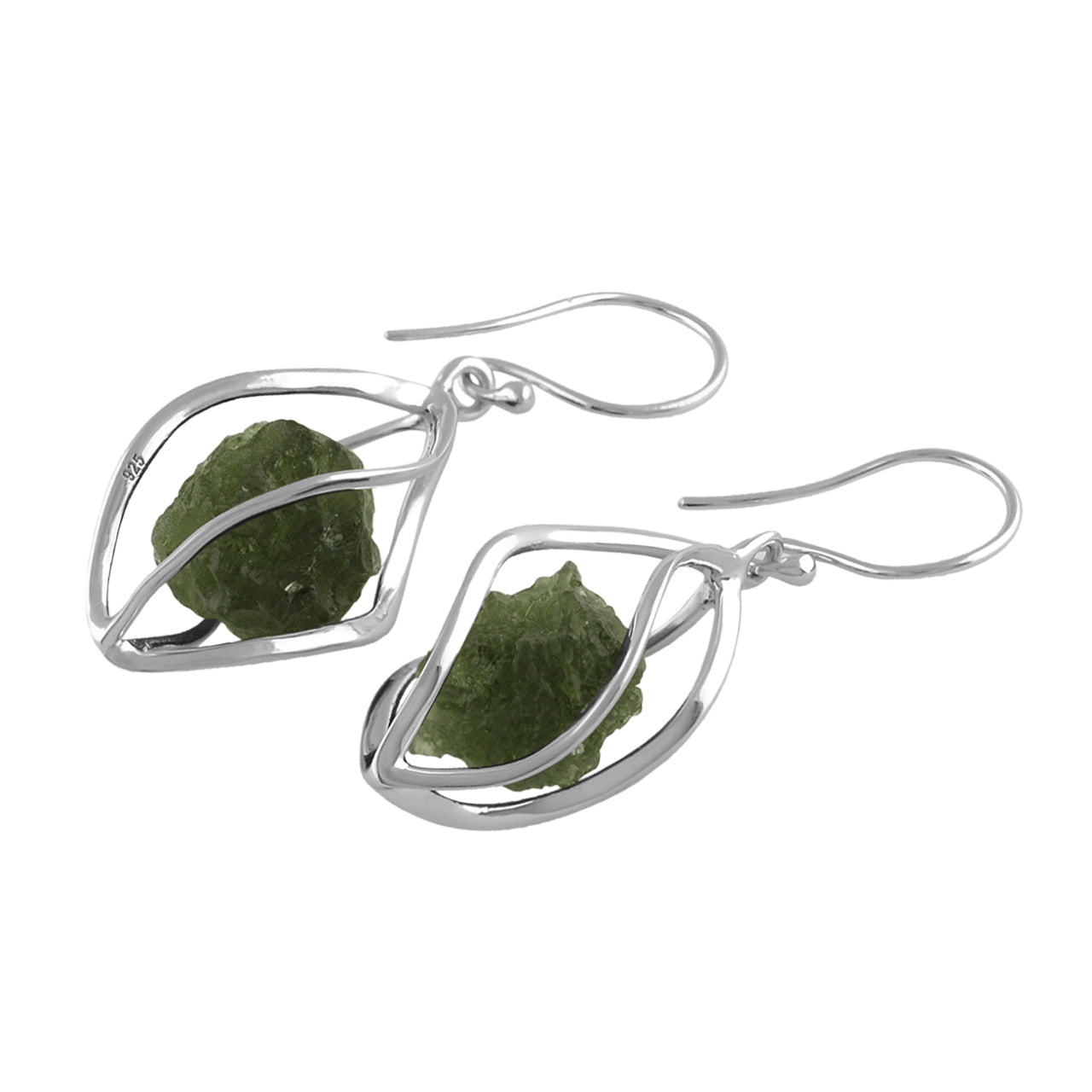 Moldavite Caged Earrings