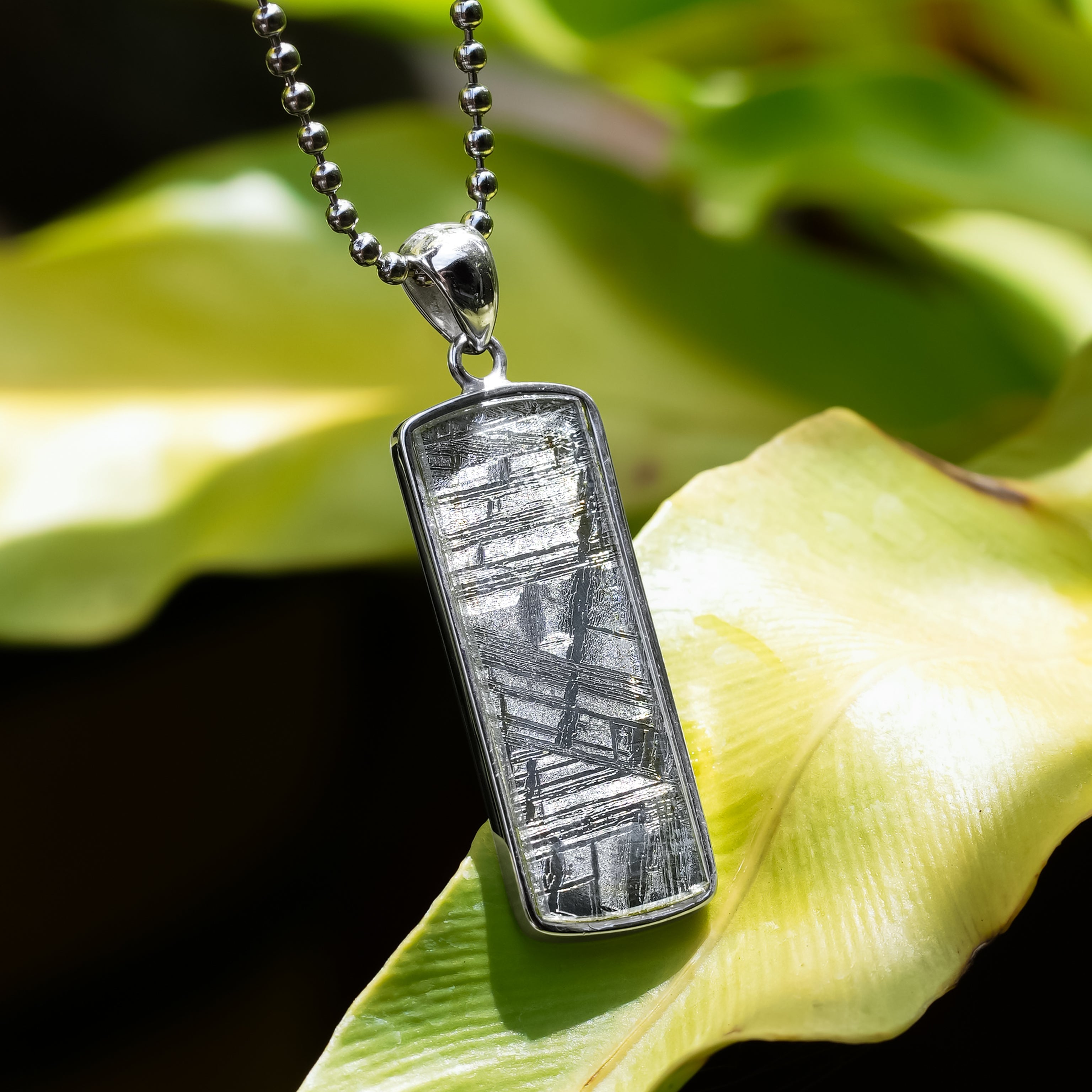 Genuine Muonionalusta Meteorite Sterling Silver Pendant